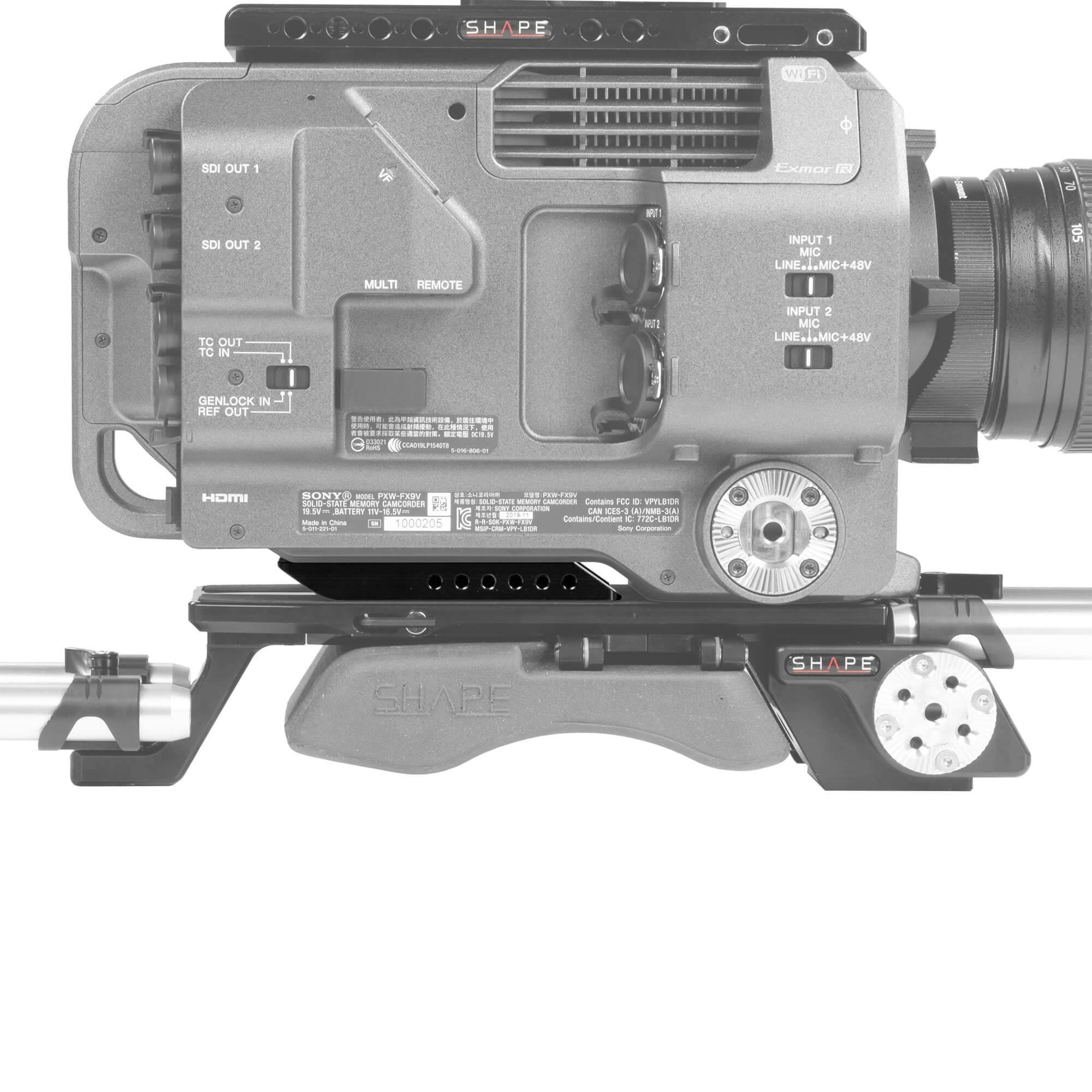 Plaque d'insertion arrière SHAPE pour Sony FX9