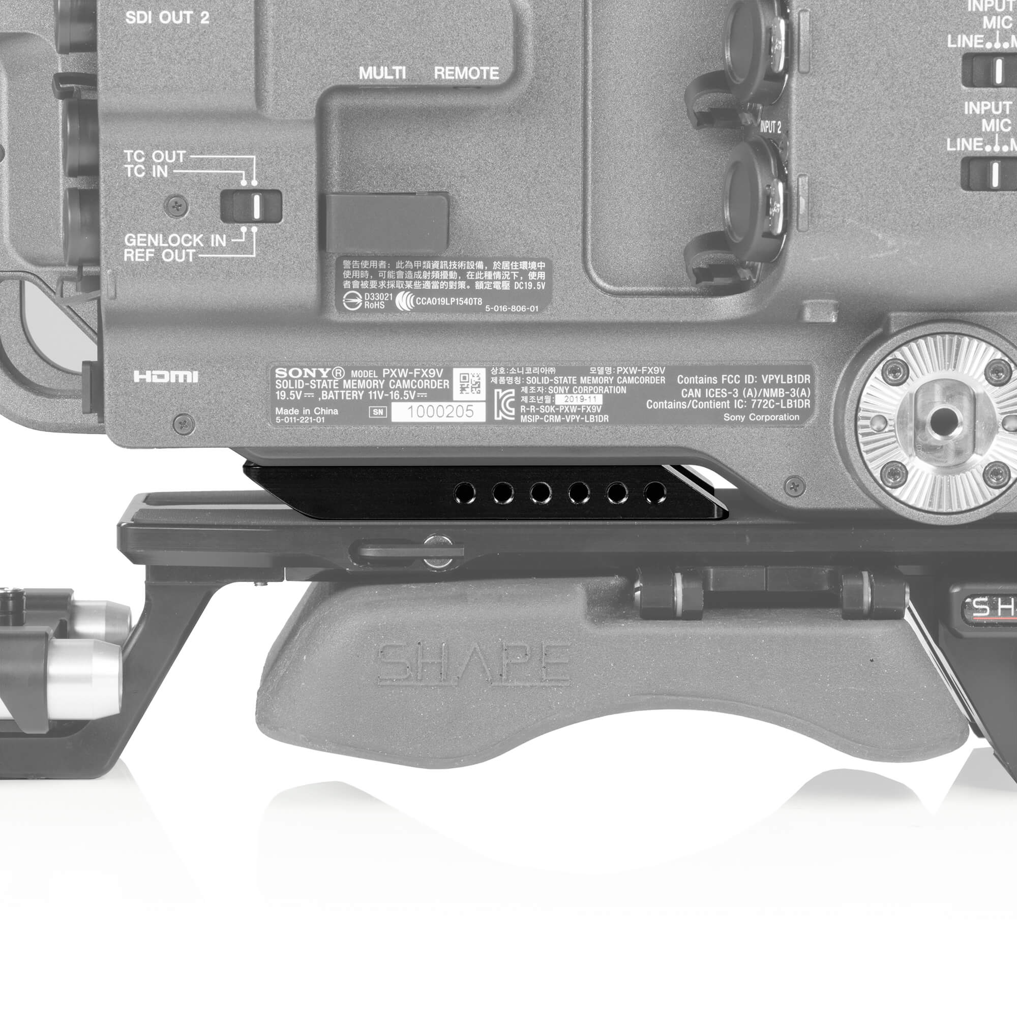 Plaque d'insertion arrière SHAPE pour Sony FX9