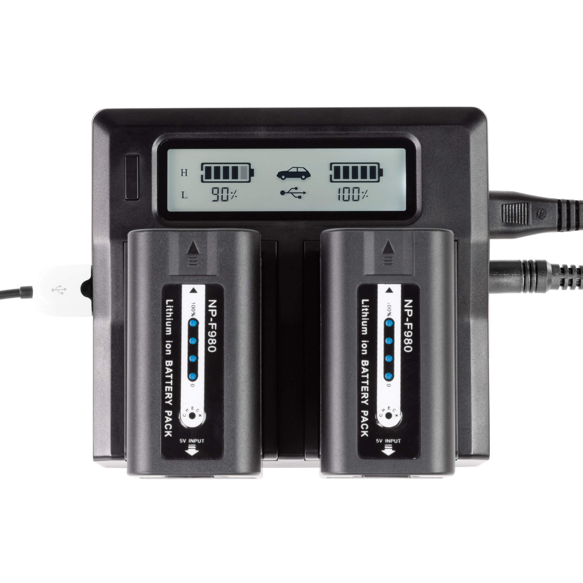 SHAPE NP-F980 Batteries with Dual LCD Charger for Sony - SHAPE wlb
