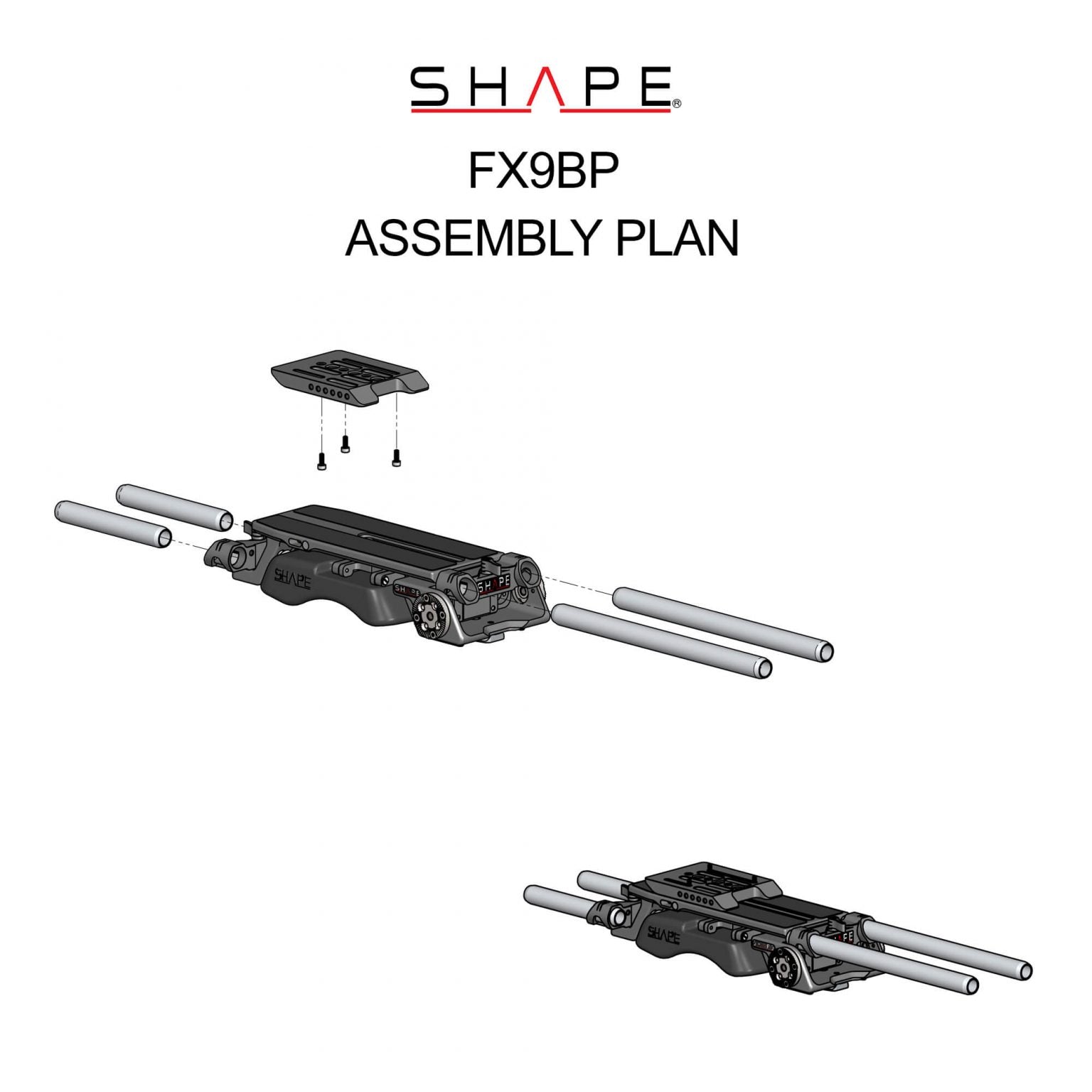 SHAPE Plaque de base à dégagement rapide V-Lock pour Sony FX9