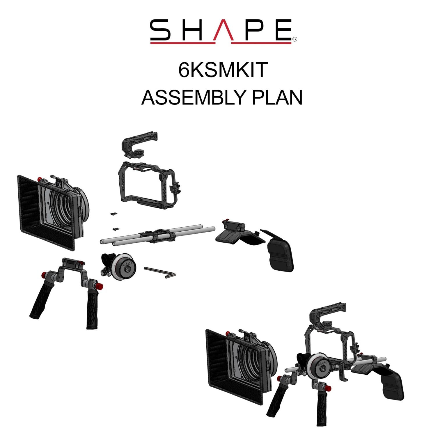 Kit d'épaule SHAPE pour Blackmagic Cinema Camera 6K/6K Pro/6K G2