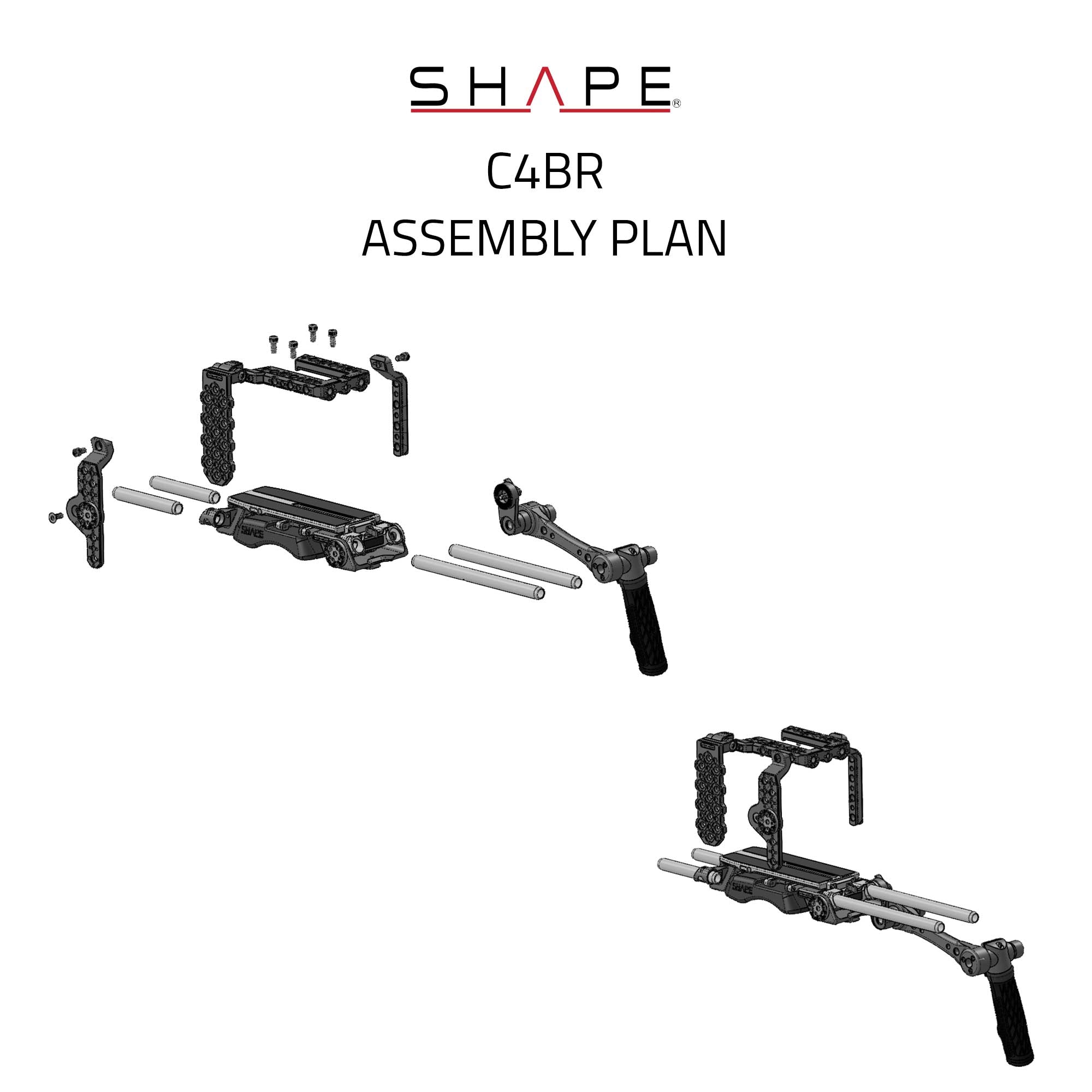 SHAPE Kameragehäuse Grundplatte mit Griff für Canon C400 (Vorbestellung)