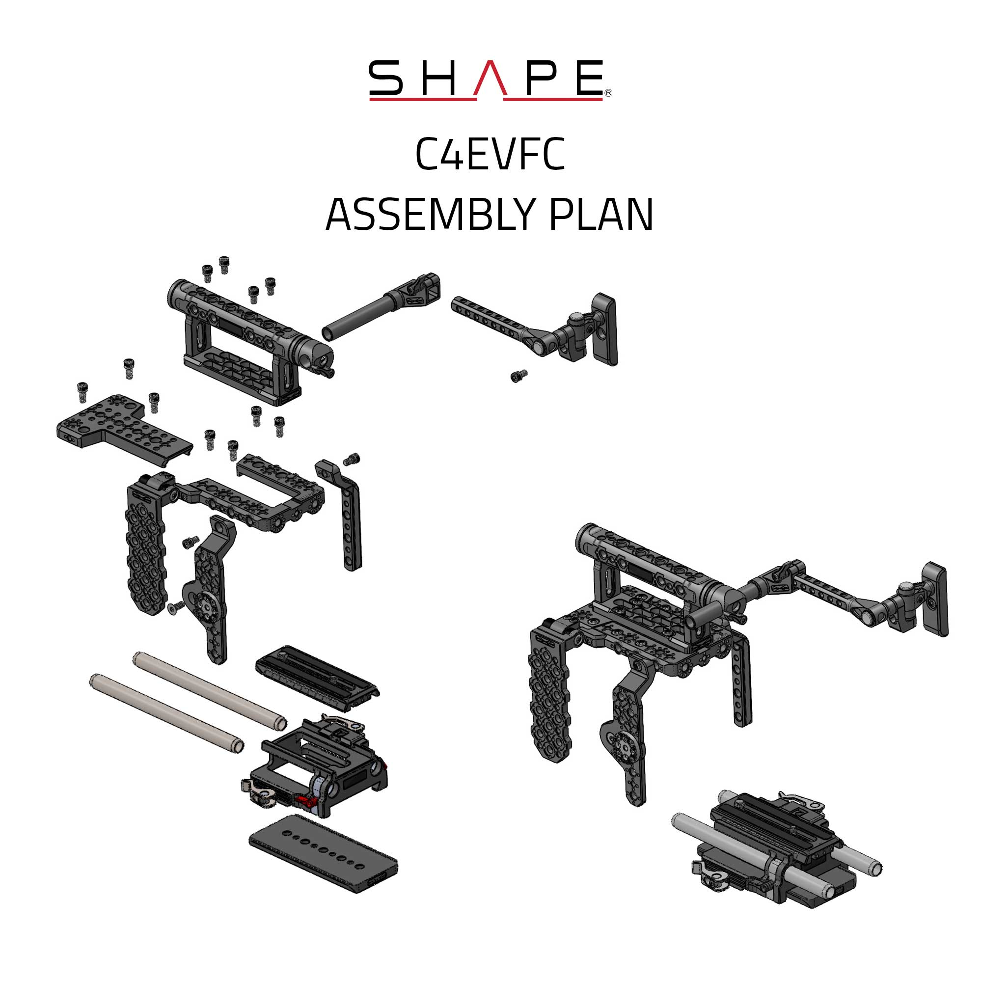 SHAPE Cage Handle EVF Mount for Canon C400 (Pre-order) - SHAPE wlb