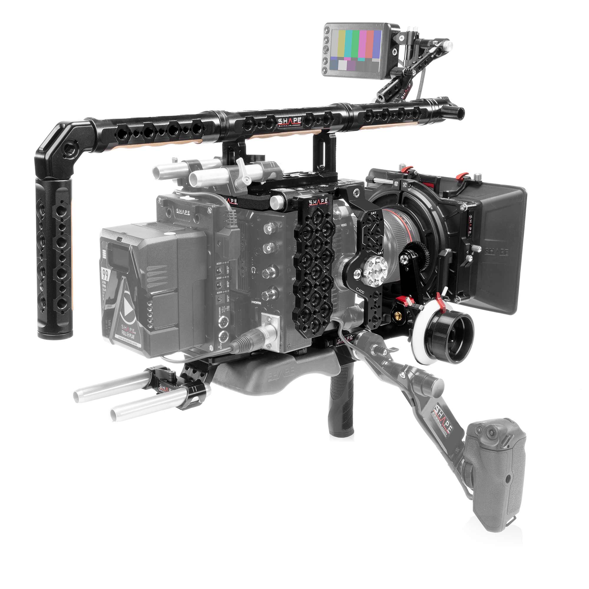 SHAPE Baseplate, Cage, Top Handle, Long VF, 4X5.6 Matte Box, Follow Focus Pro for Canon C400  (Pre-order) - SHAPE wlb