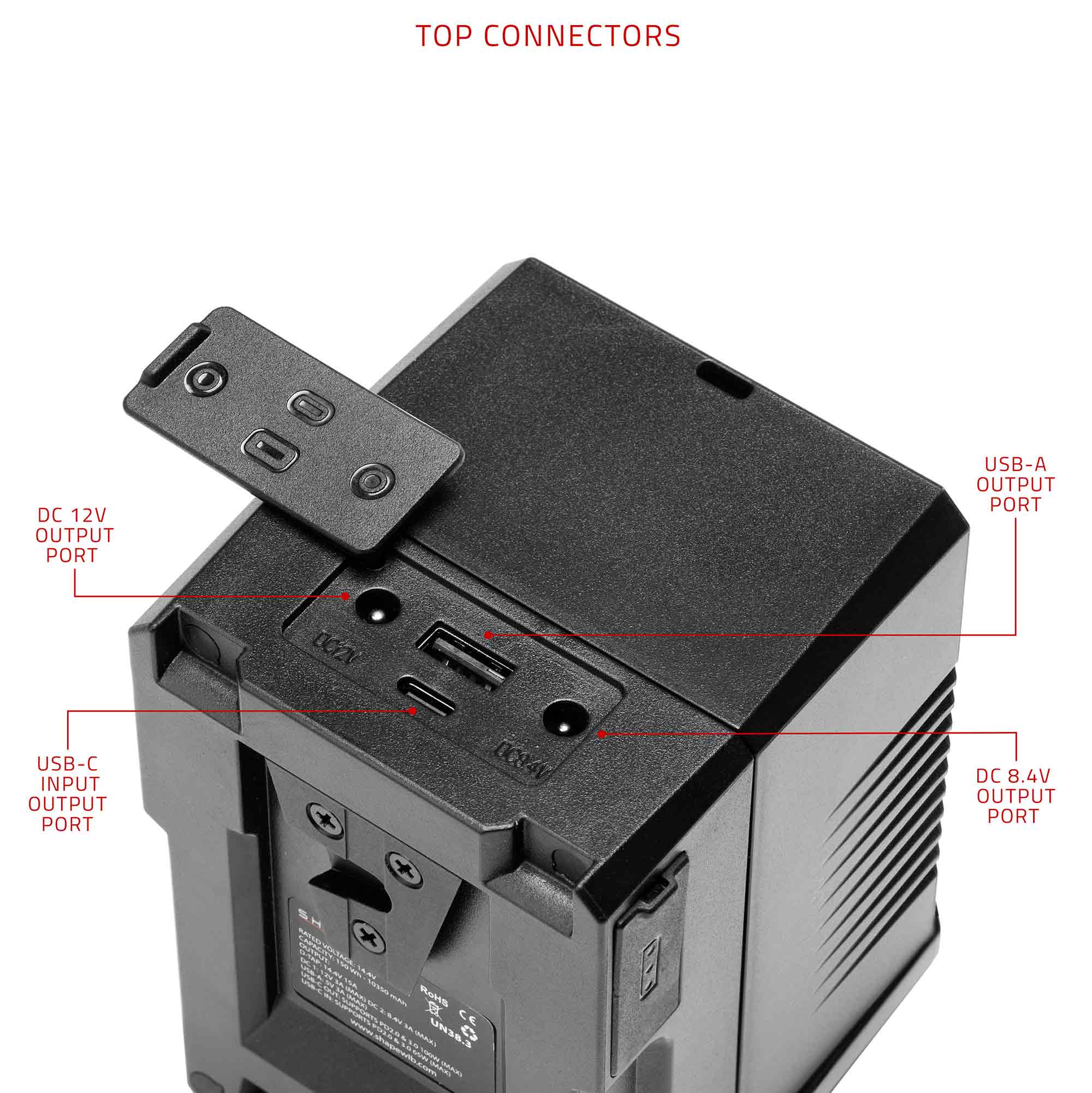 Mini-Batterie SHAPE V-Mount 150 Wh Entrée/sortie USB-C