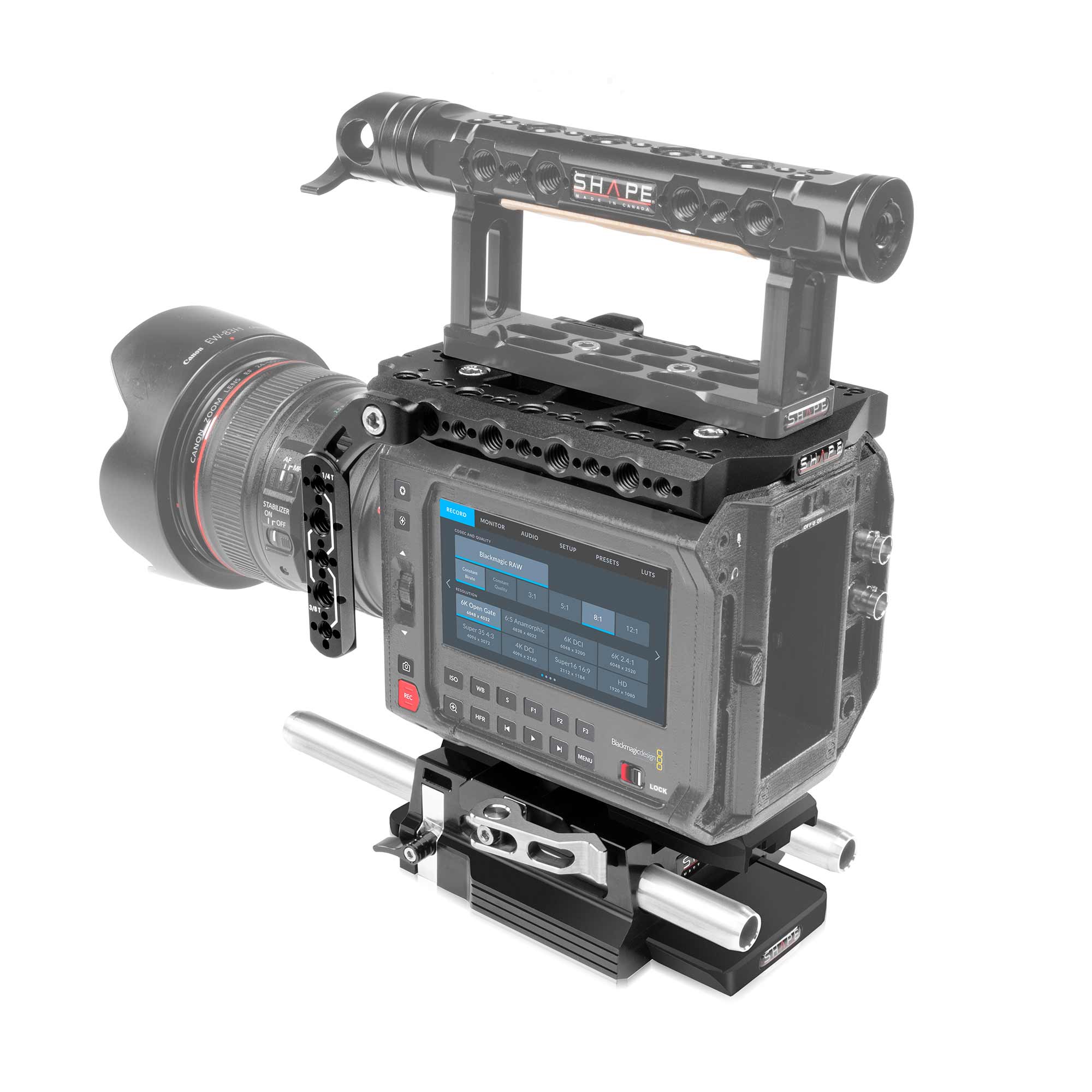 Cage SHAPE pour Blackmagic PYXIS 6K avec Système de tige LWS 15mm (PRÉ-COMMANDE)