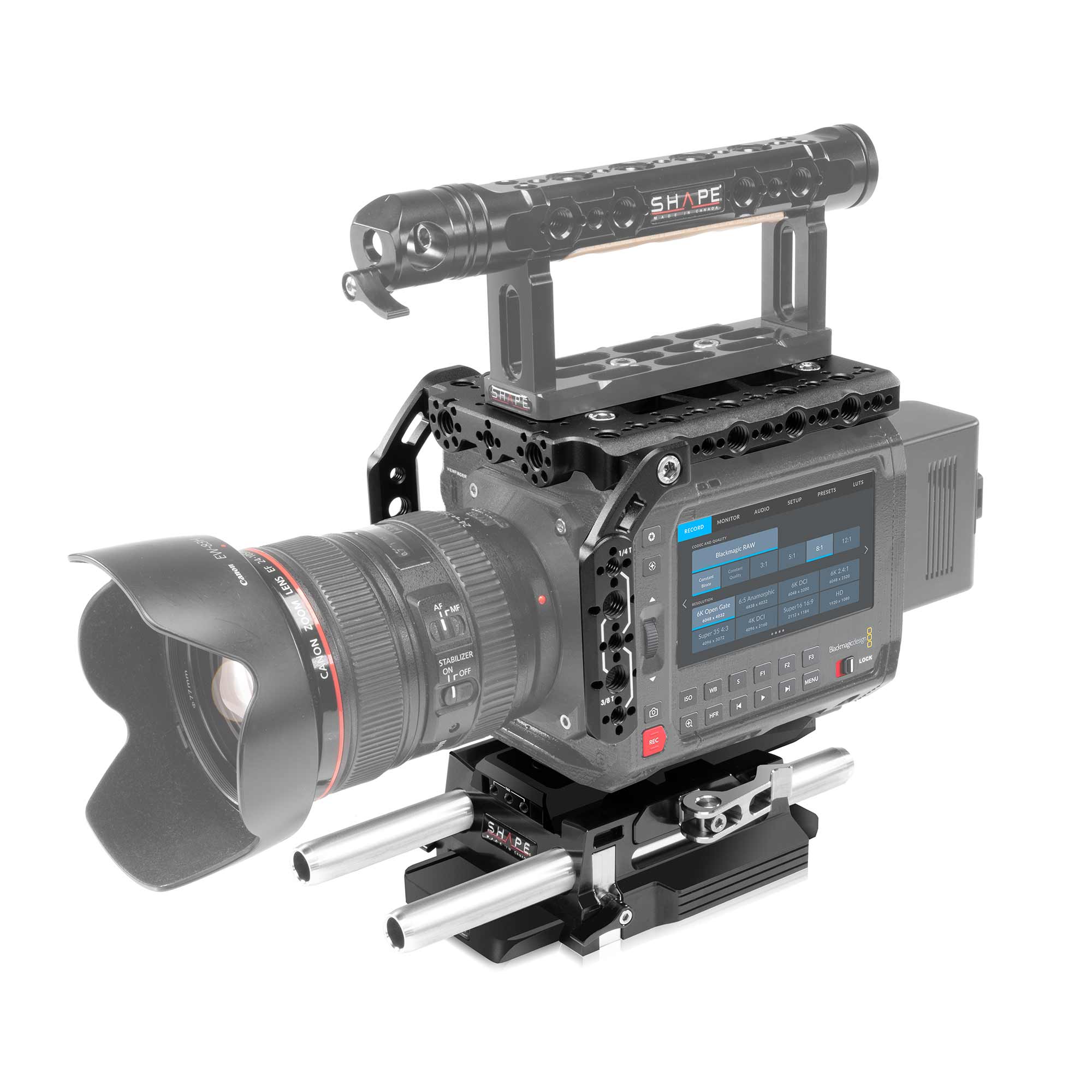 Cage SHAPE pour Blackmagic PYXIS 6K avec Système de tige LWS 15mm (PRÉ-COMMANDE)