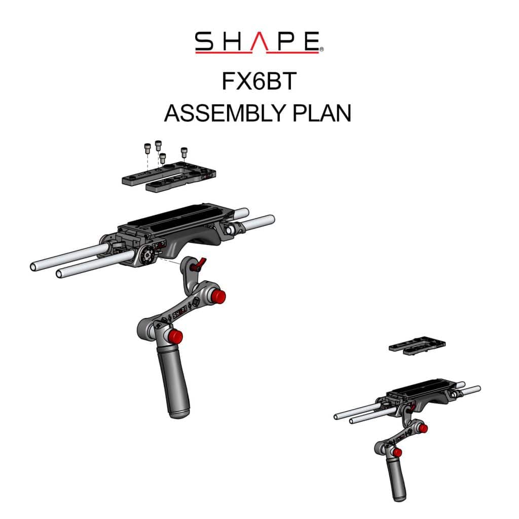 SHAPE 15 mm Baseplate with Top Plate for Sony FX6 - SHAPE wlb