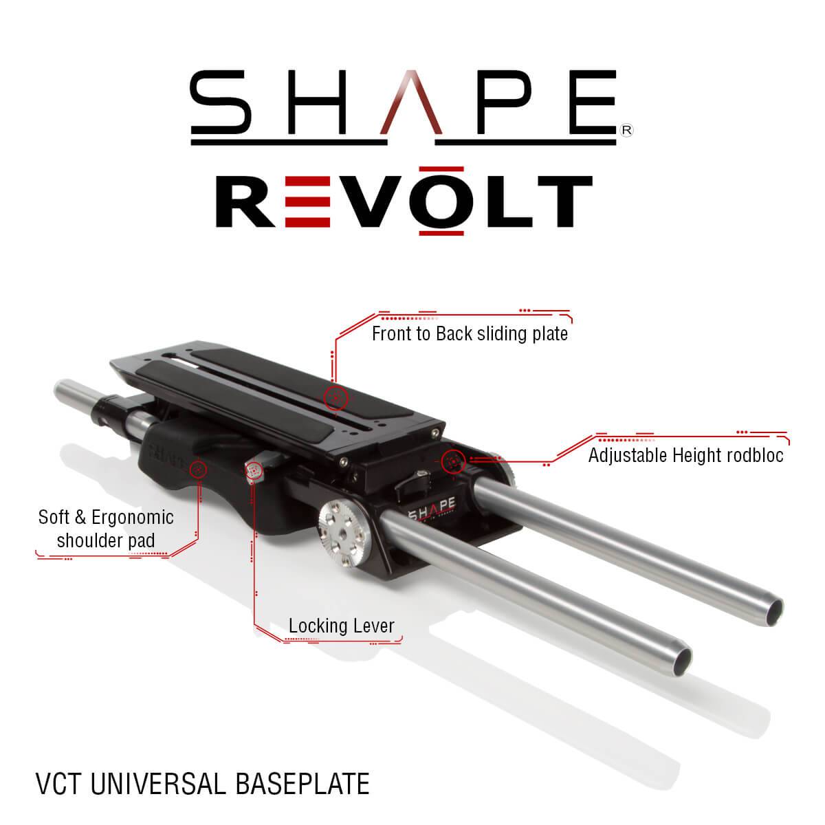 SHAPE 15 mm Baseplate with Top Plate for Sony FX6 - SHAPE wlb