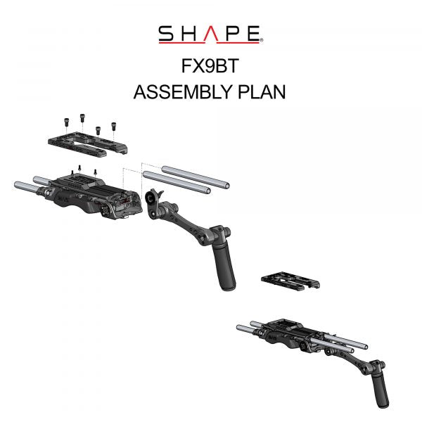 SHAPE 15 mm Baseplate with Top Plate for Sony FX9 Baseplate SHAPE wlb   