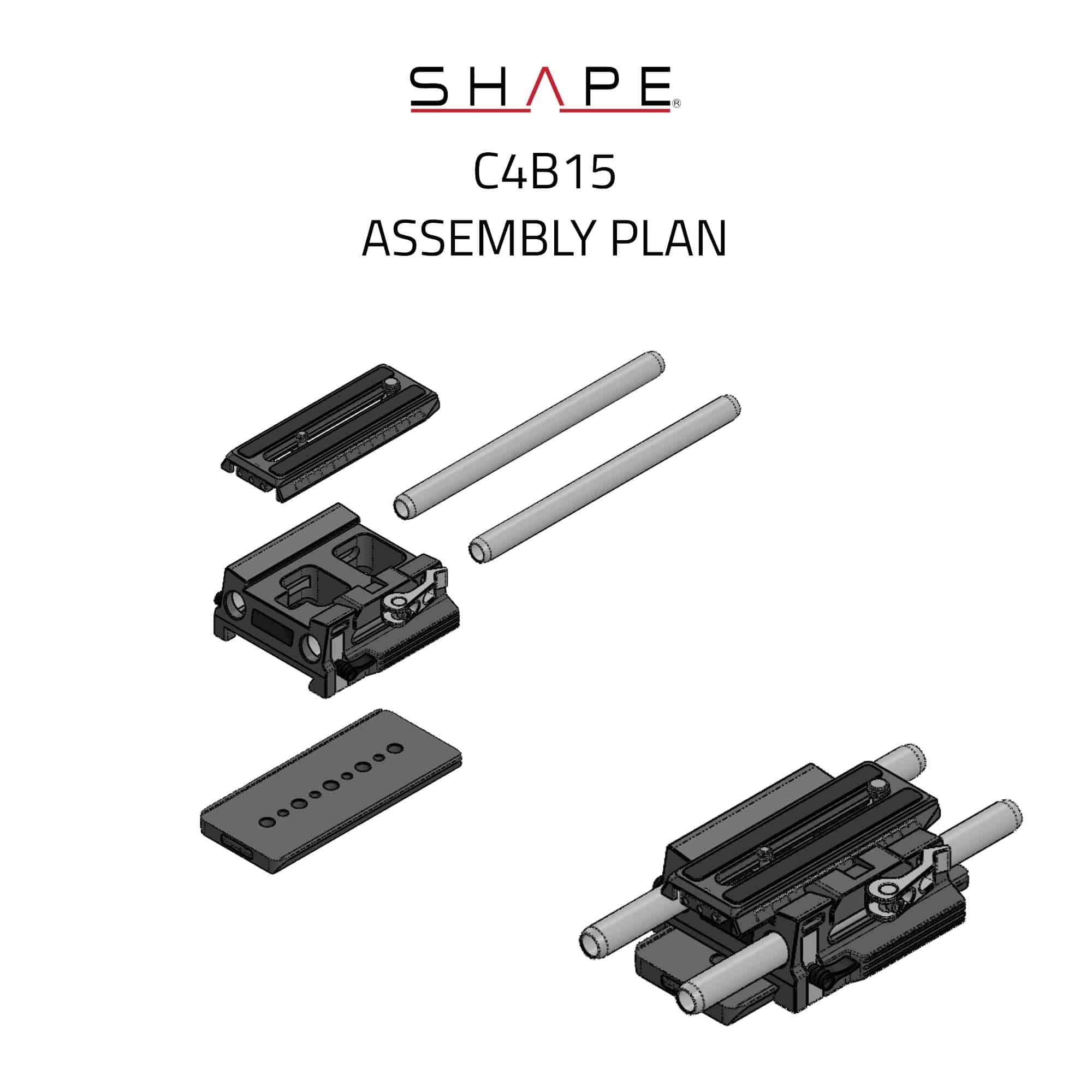 SHAPE 15mm Lightweight Baseplate for Canon C400 (Pre-order) Camera Rig SHAPE wlb   