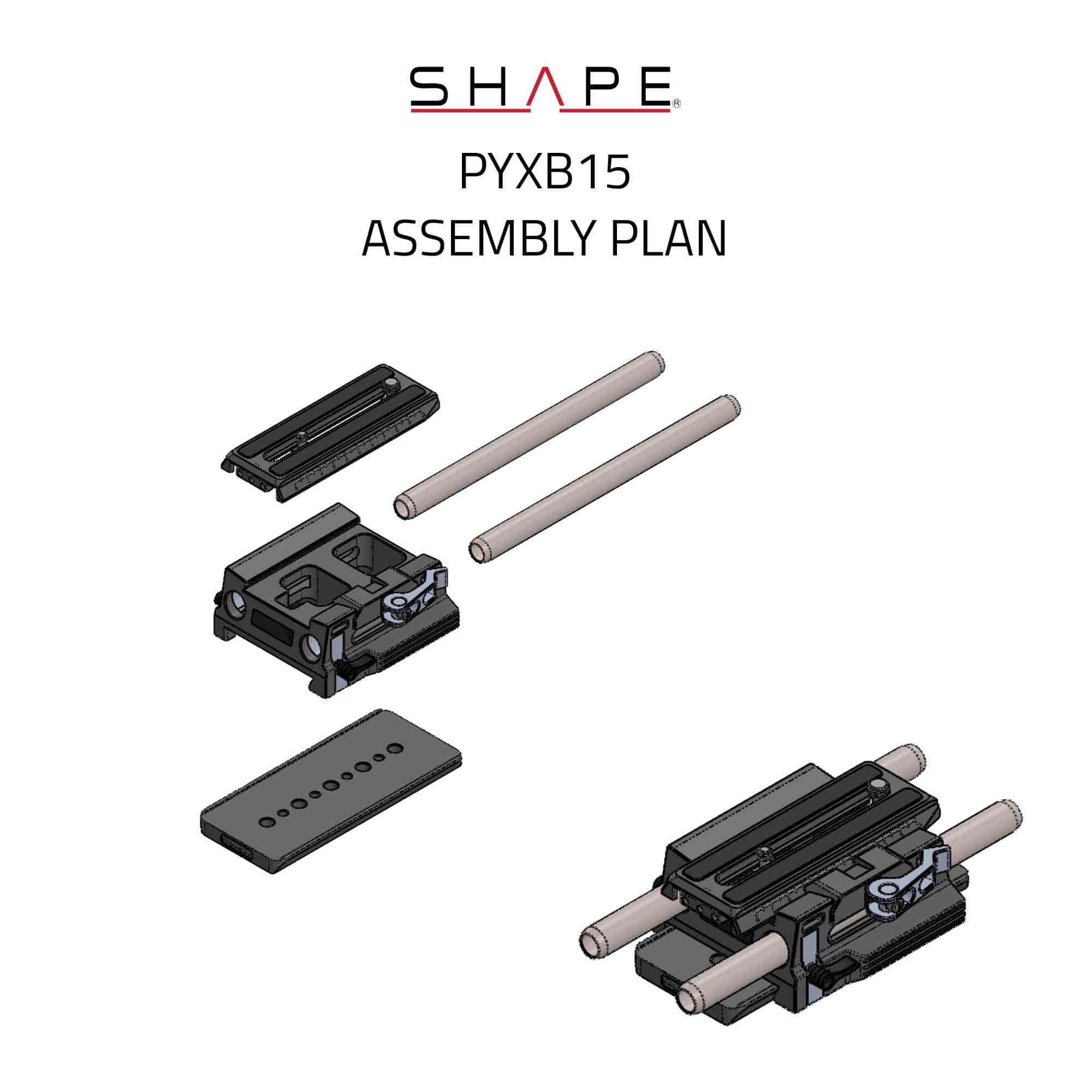 SHAPE 15mm LWS BASEPLATE FOR BLACKMAGIC PYXIS 6K (PRE - ORDER) - SHAPE wlb