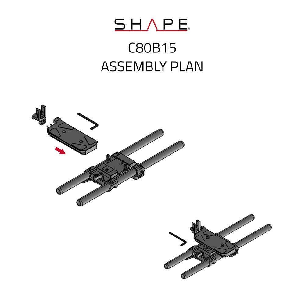 SHAPE ARCA Baseplate 15mm LWS for Canon EOS C80 Baseplate SHAPE wlb