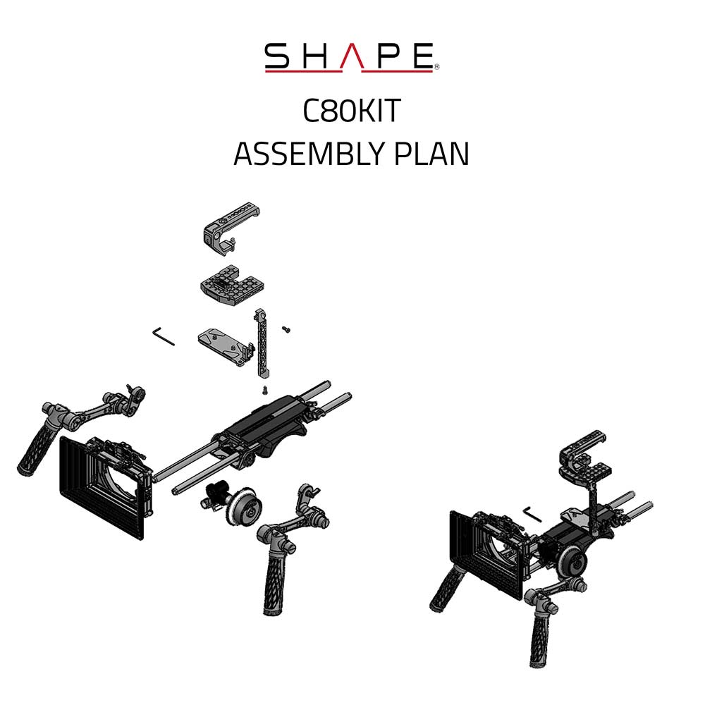 SHAPE Baseplate Kit with Matte Box, Follow Focus for Canon EOS C80 Baseplate SHAPE wlb