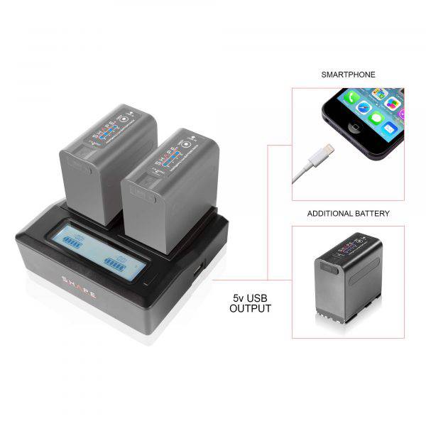 SHAPE BP Dual LCD Charger for BP - 975 and Canon Batteries - SHAPE wlb