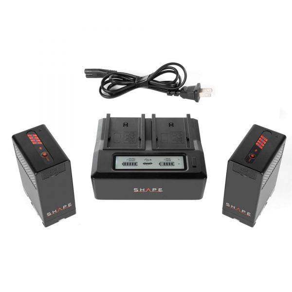 SHAPE BP - U65 Batteries with Dual LCD Charger for Sony - SHAPE wlb