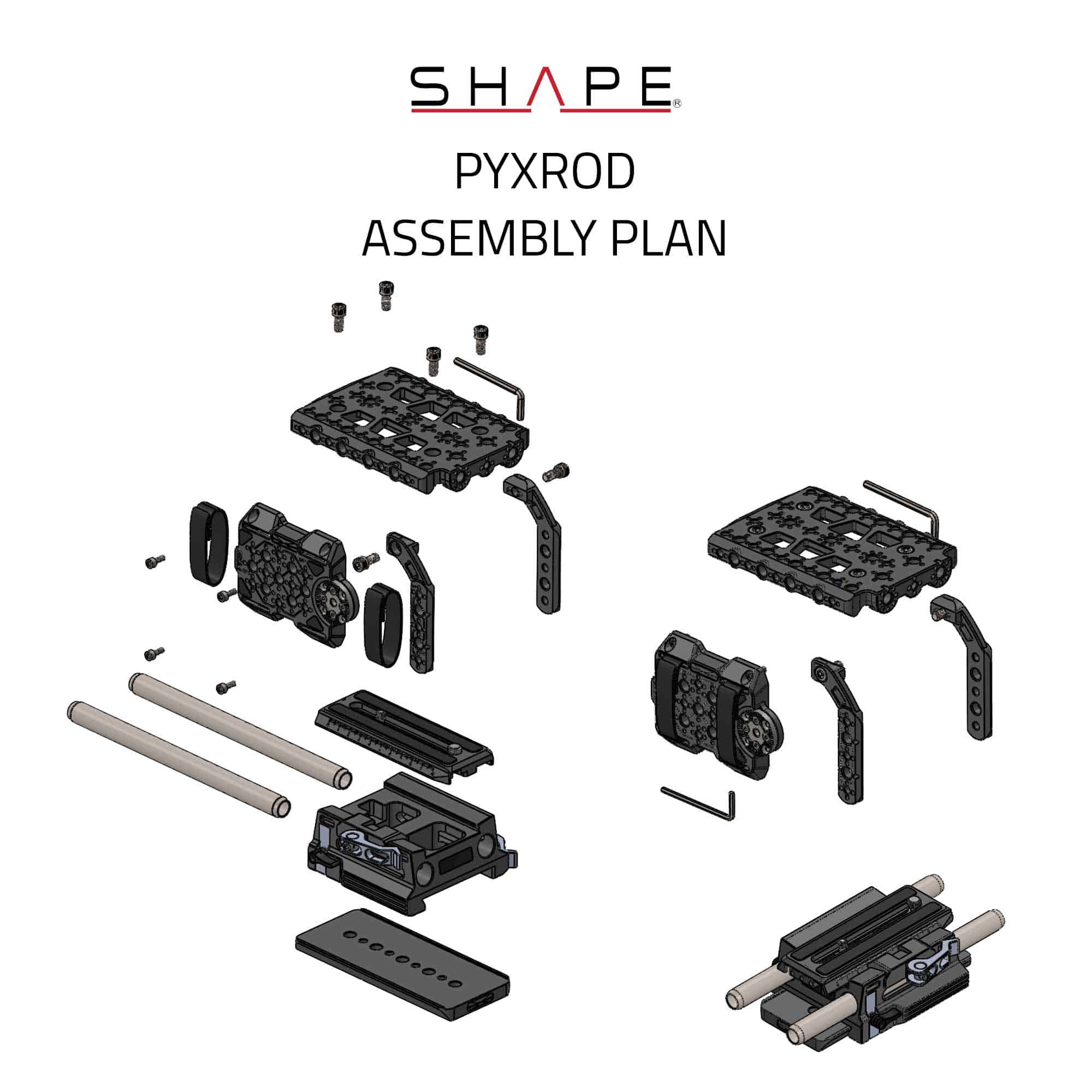 SHAPE CAGE FOR BLACKMAGIC PYXIS 6K WITH 15MM LWS ROD SYSTEM (PRE - ORDER) - SHAPE wlb