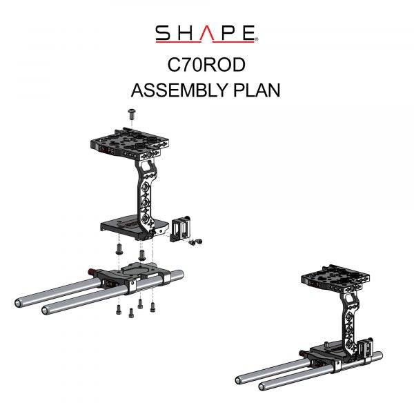 SHAPE Camera Cage and Rod Bloc System for Canon C70 Camera Cage SHAPE wlb   