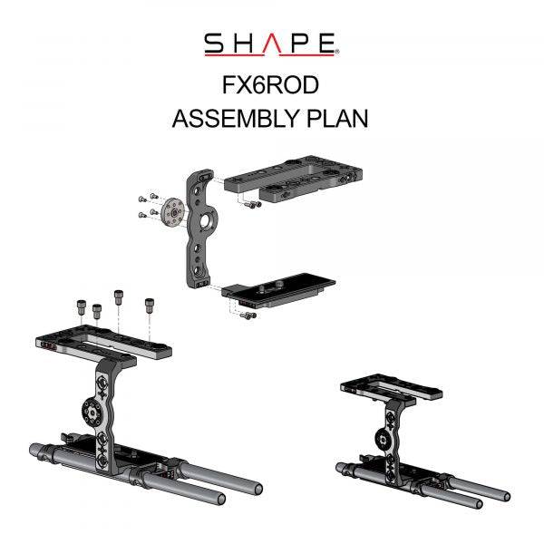 SHAPE Camera Cage and Rod Bloc System for Sony FX6 - SHAPE wlb