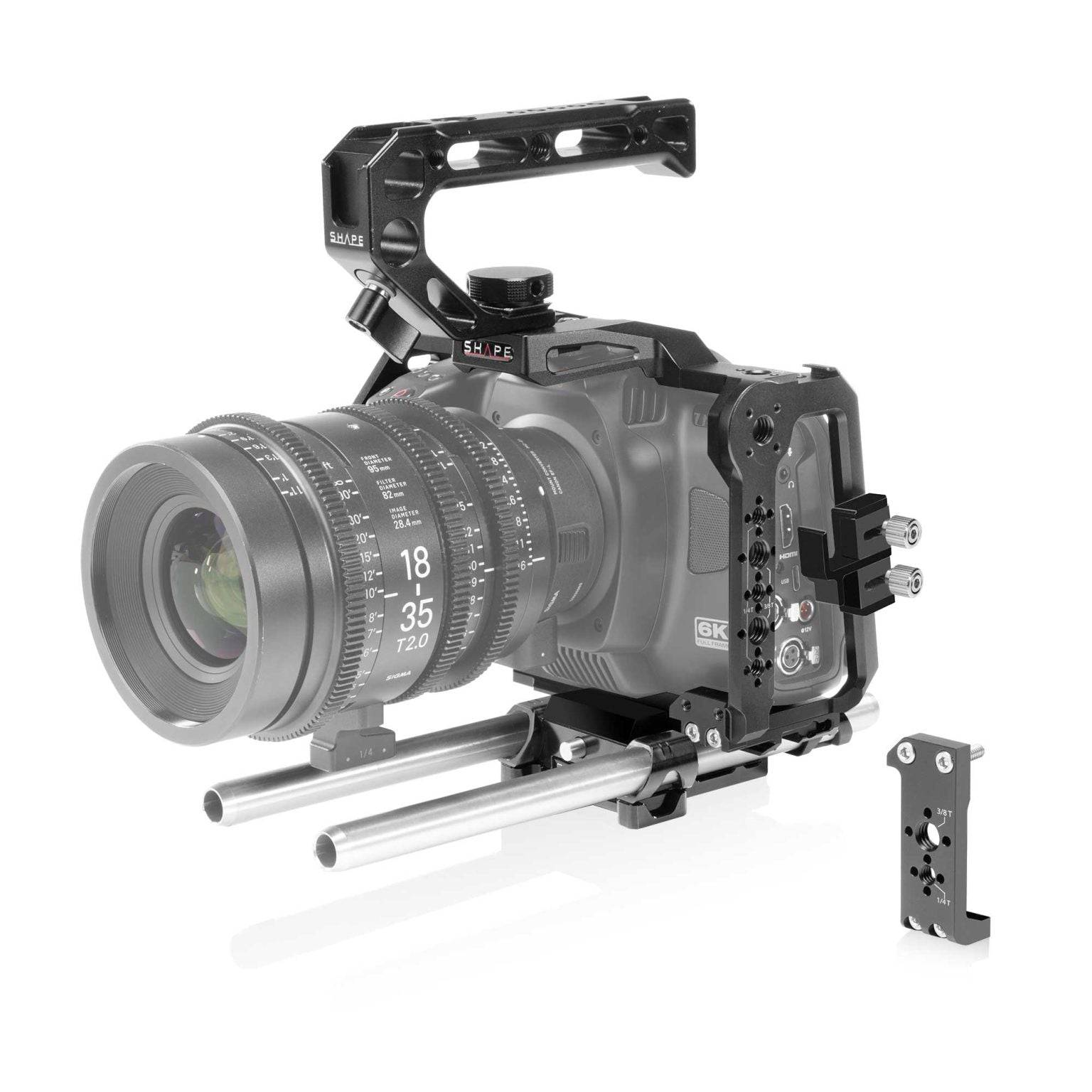 SHAPE Camera Cage, Top Handle and Rod Bloc System for Blackmagic Cinema Camera 6K/6K PRO/6K G2 - SHAPE wlb