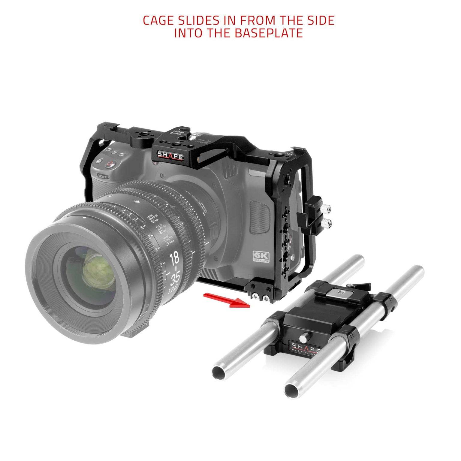 SHAPE Camera Cage, Top Handle and Rod Bloc System for Blackmagic Cinema Camera 6K/6K PRO/6K G2 - SHAPE wlb