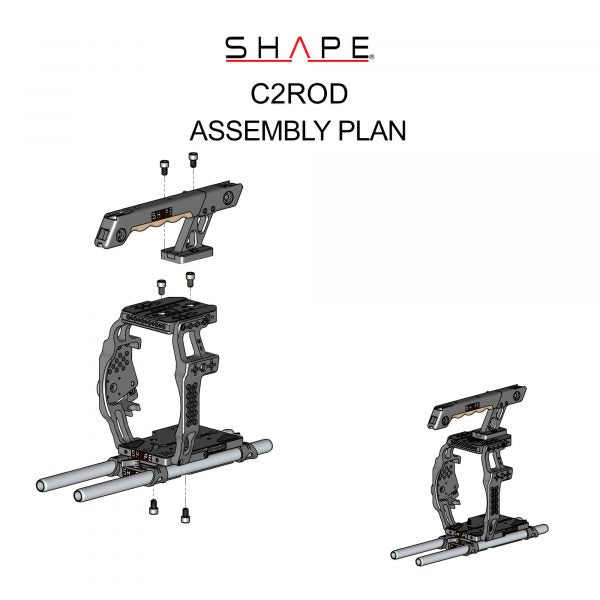 SHAPE Camera Cage, Top Handle and Rod Bloc System for Canon C200/C200B Camera Cage SHAPE wlb   