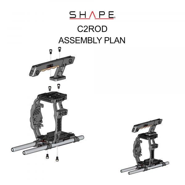 SHAPE Camera Cage, Top Handle and Rod Bloc System for Canon C200/C200B Camera Cage SHAPE wlb   