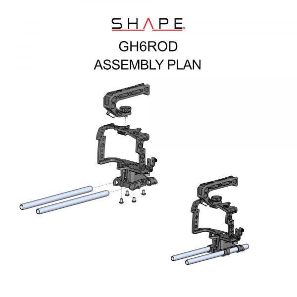 SHAPE Camera Cage, Top Handle and Rod Bloc System for Panasonic Lumix GH6 Camera Cage SHAPE wlb   