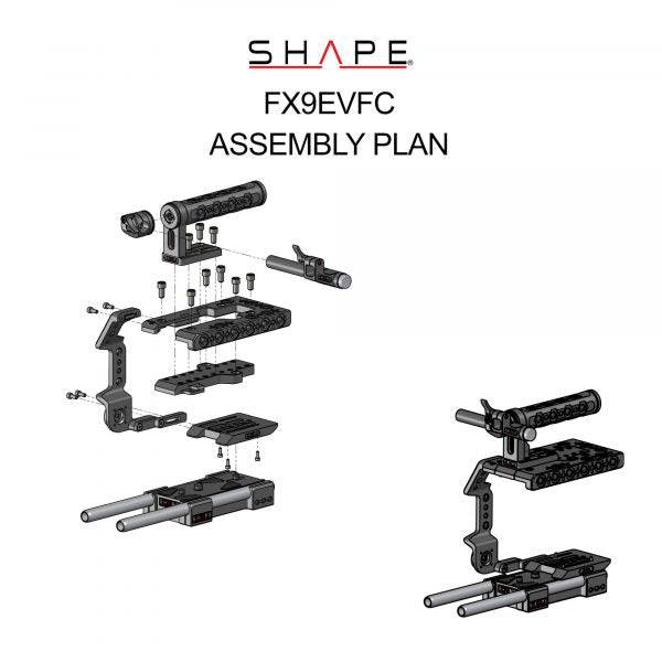 SHAPE Camera Cage, Top Handle, Rod Bloc System and View Finder Mount for Sony FX9 - SHAPE wlb