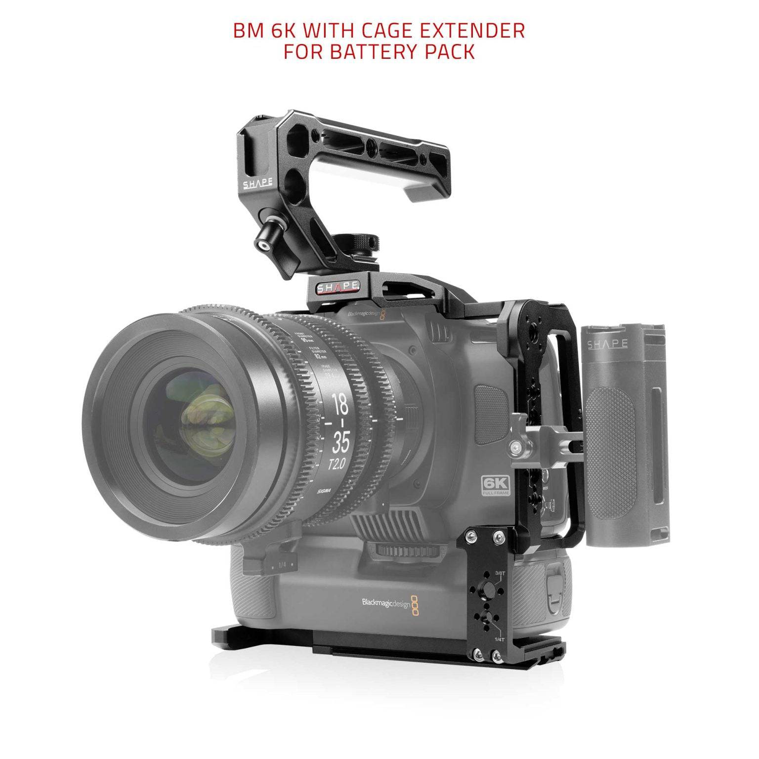 SHAPE Camera Cage with Top Handle for Blackmagic Cinema Camera 6K/6K PRO/6K G2 - SHAPE wlb