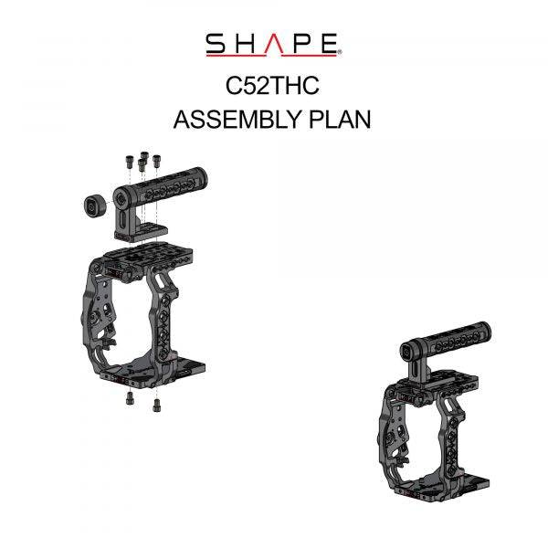 SHAPE Camera Cage with Top Handle for Canon C500 MKII/C300 MKIII Camera Cage SHAPE wlb   