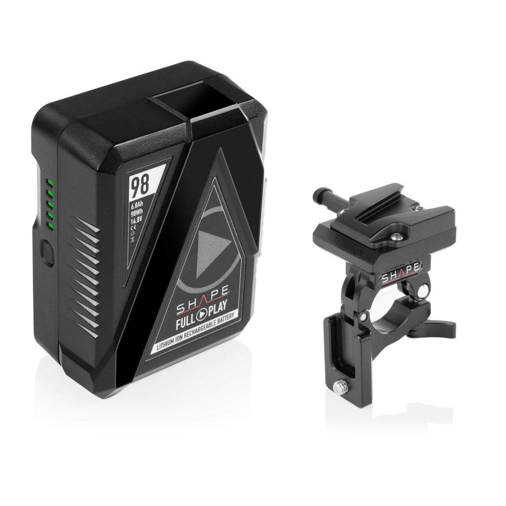 SHAPE Full Play Rechargeable Battery 98 Wh V - Mount with V - Mount Battery Dock Clamp for Gimbal Handlebar 25 mm - SHAPE wlb