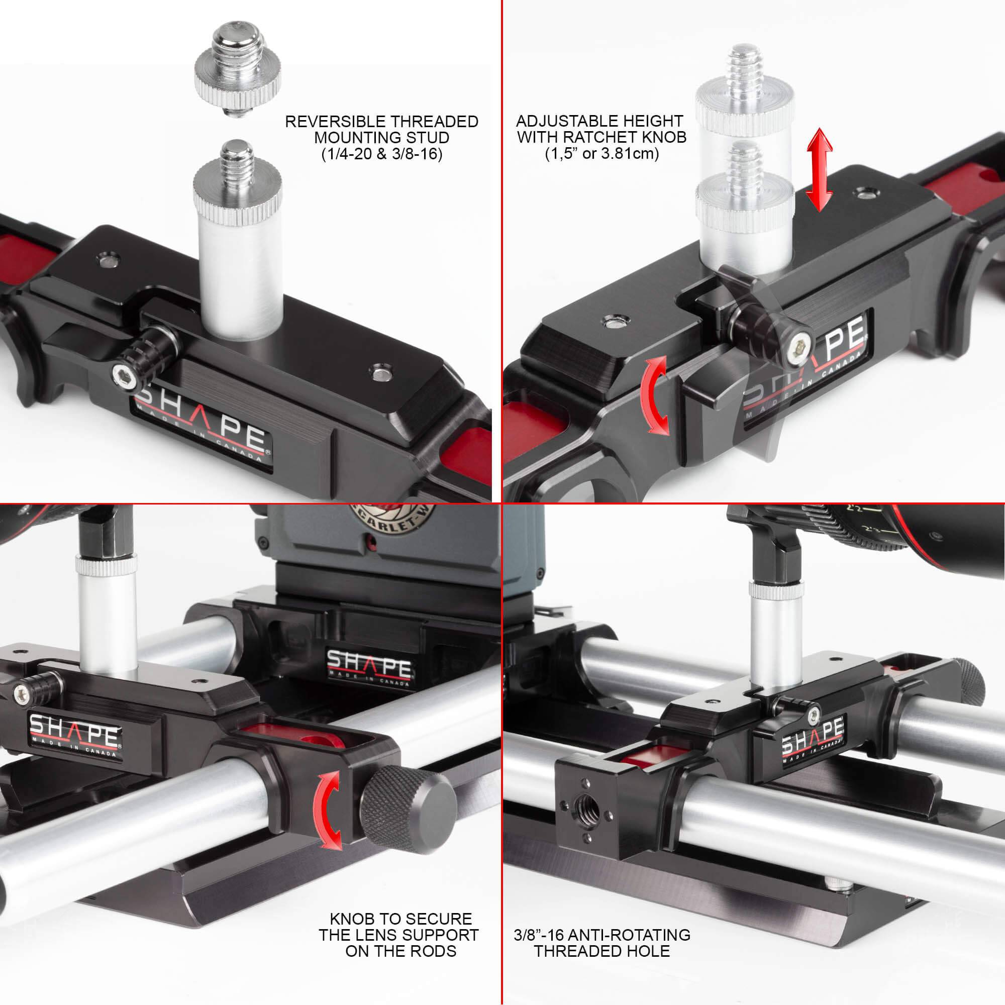 SHAPE Lens Support for 19 mm Studio Bridge Plate Lens Support SHAPE wlb   