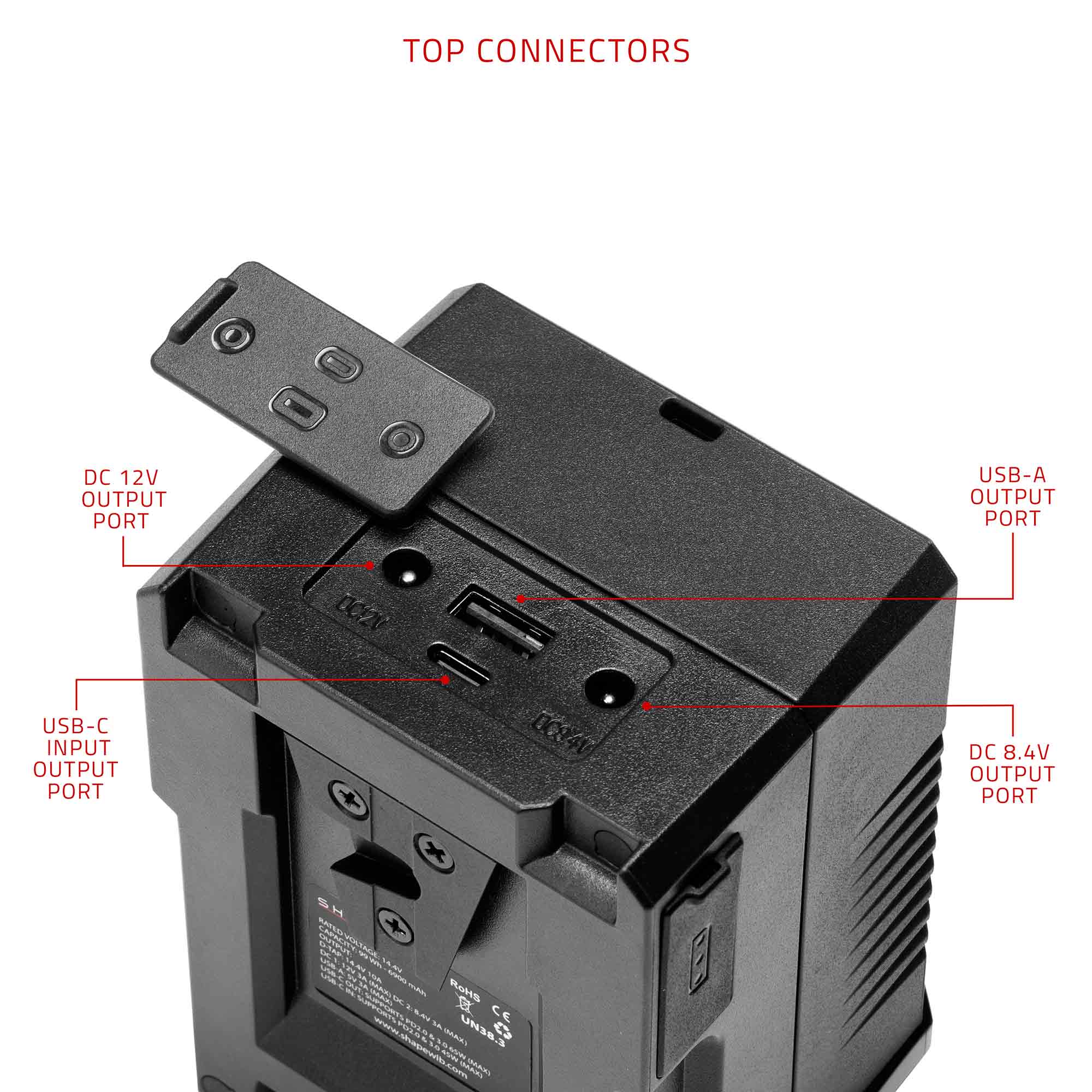 SHAPE Mini 99Wh V - Mount battery USB - C Input/Output - SHAPE wlb