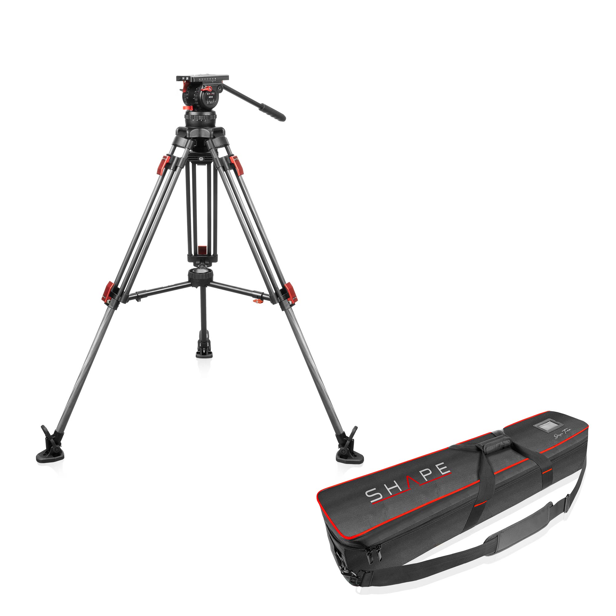 SHAPE PRO VIDEO TRIPOD 15kg CARBON FIBER LEGS & MID LEVEL SPREADER 100mm BOWL Tripod SHAPE wlb