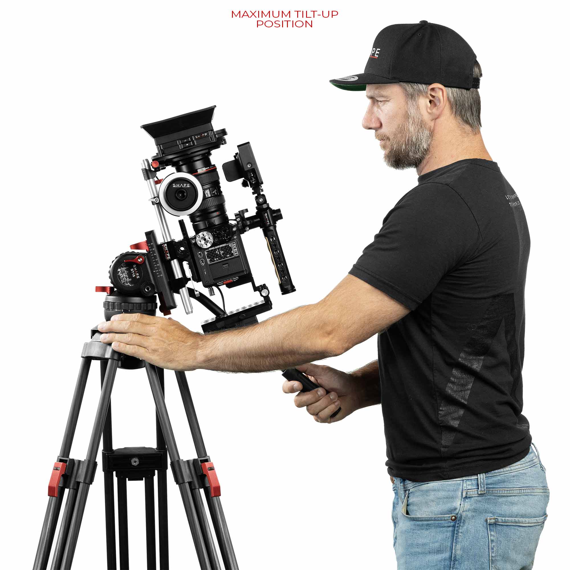 SHAPE PRO VIDEO TRIPOD 15kg CARBON FIBER LEGS & MID LEVEL SPREADER 100mm BOWL Tripod SHAPE wlb