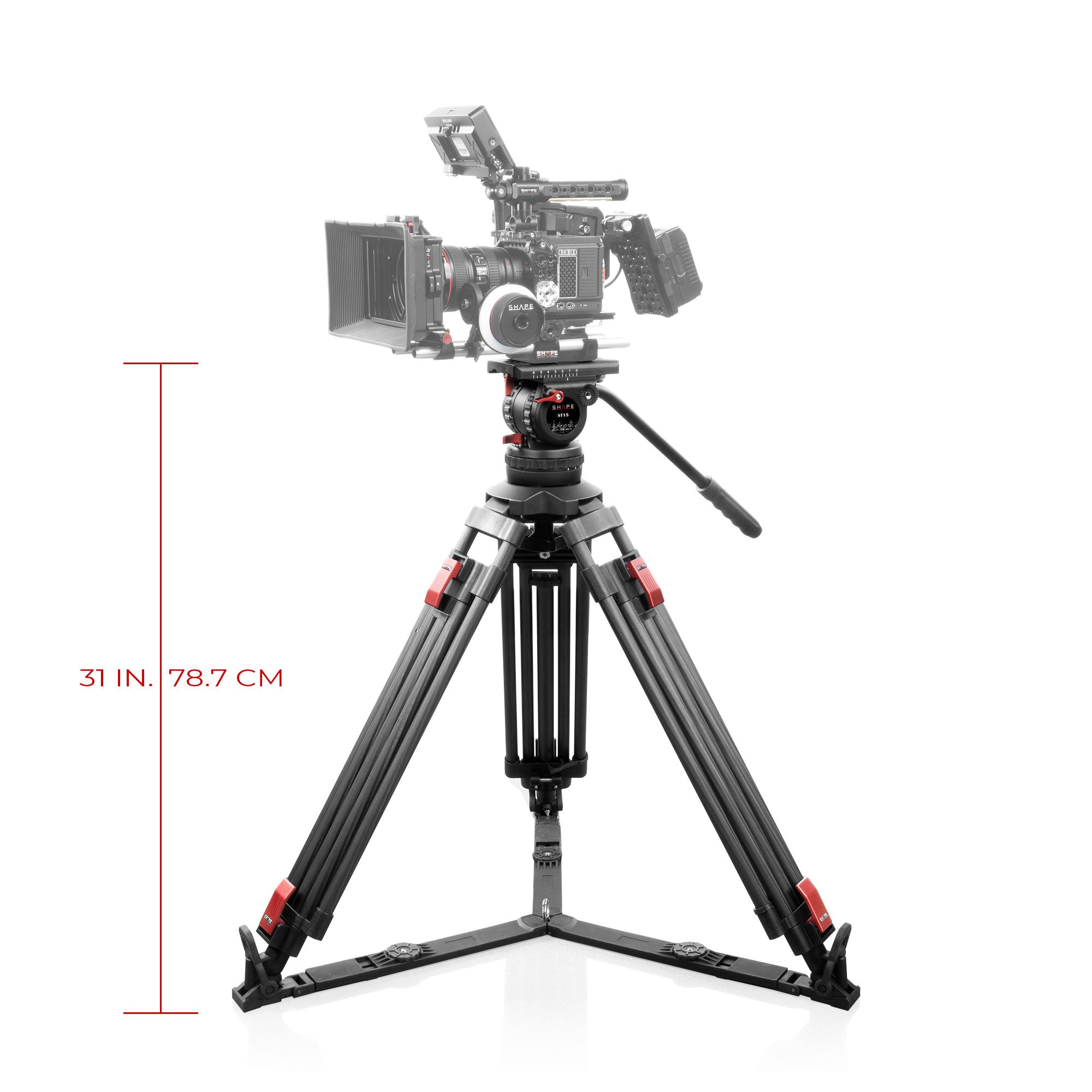 SHAPE PRO VIDEO TRIPOD 15KG FLUID HEAD 100mm BOWL CARBON FIBER LEGS Tripod SHAPE wlb