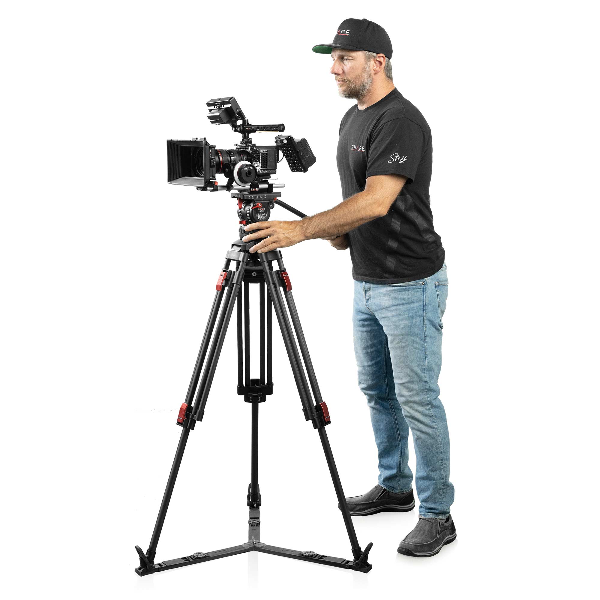 SHAPE PRO VIDEO TRIPOD 15KG FLUID HEAD 100mm BOWL CARBON FIBER LEGS Tripod SHAPE wlb