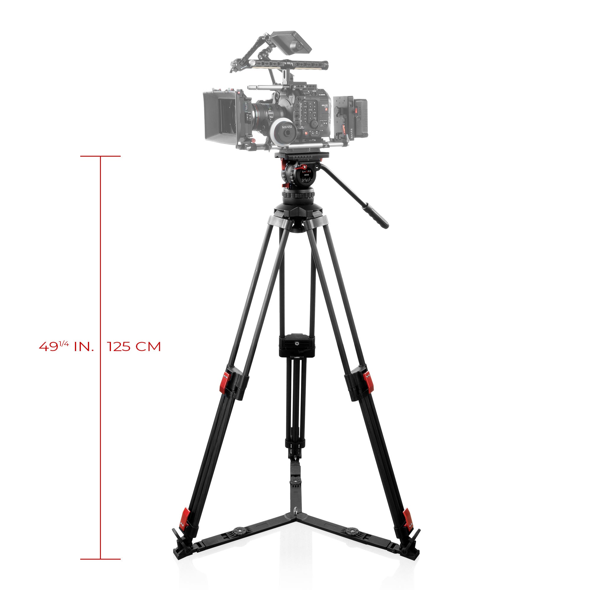 SHAPE PRO VIDEO TRIPOD 15KG FLUID HEAD 100mm BOWL CARBON FIBER LEGS Tripod SHAPE wlb