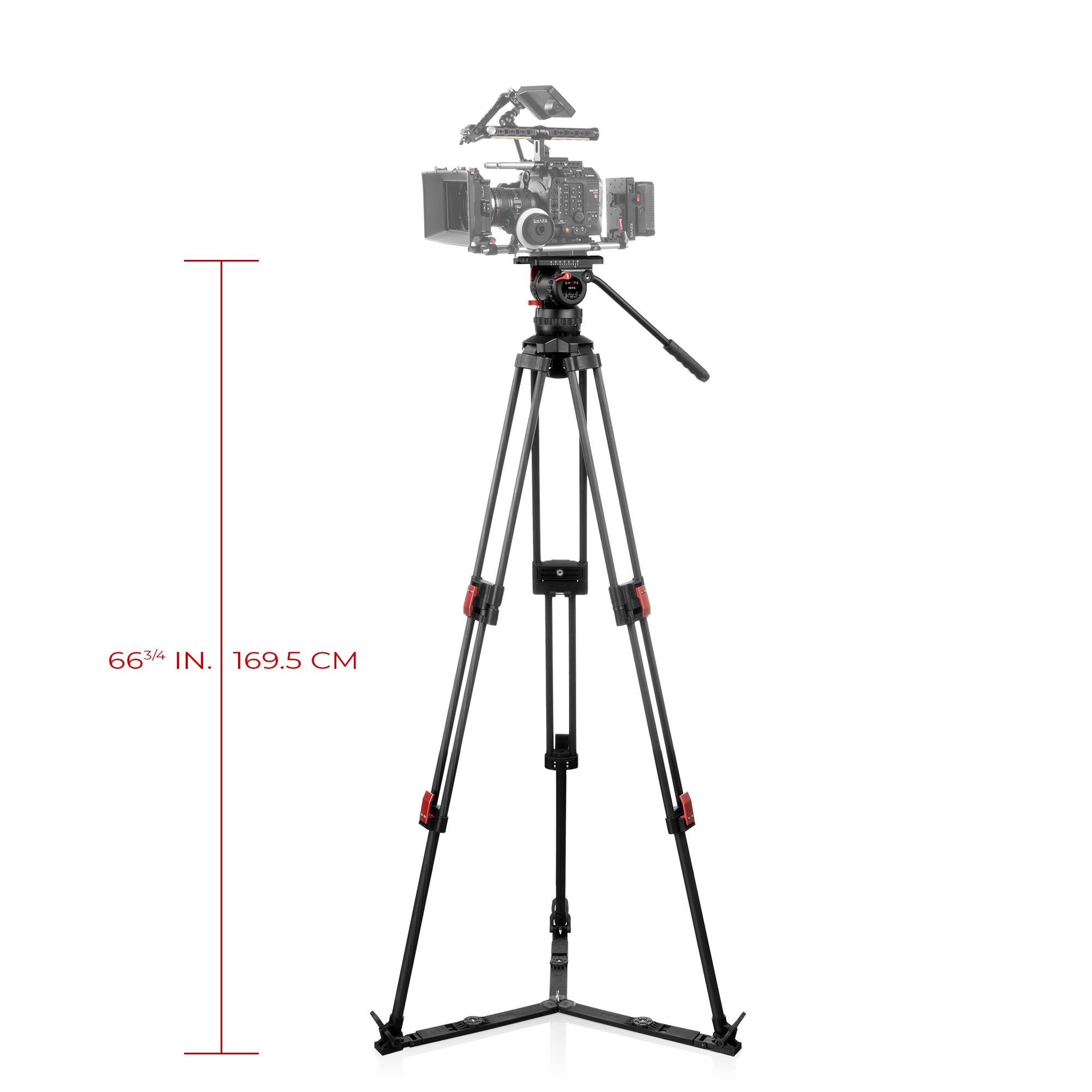 SHAPE PRO VIDEO TRIPOD 15KG FLUID HEAD 100mm BOWL CARBON FIBER LEGS Tripod SHAPE wlb