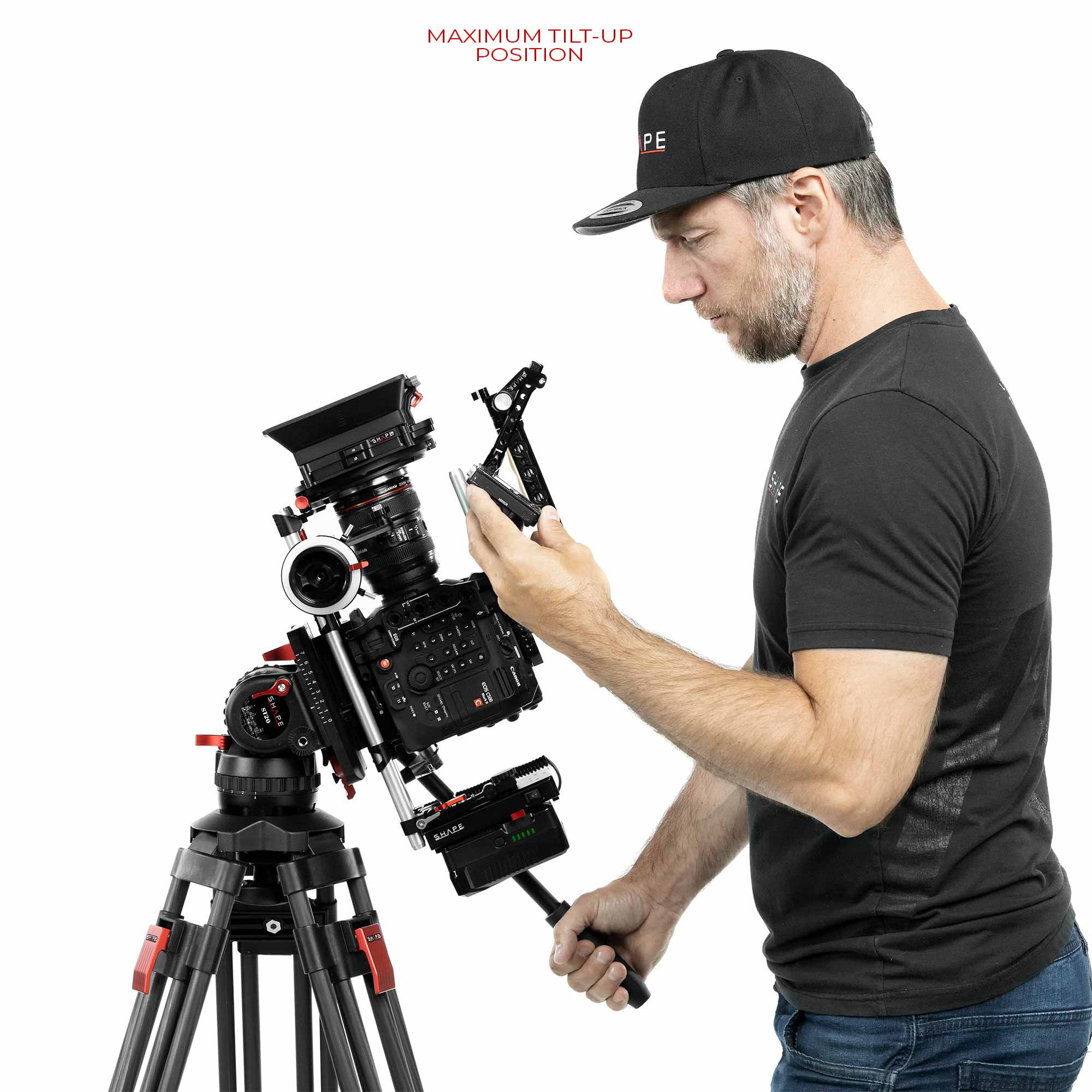 SHAPE Pro Video Tripod 20kg Carbon Fiber Legs & Mid-Level Spreader 100mm Bowl Tripod SHAPE wlb