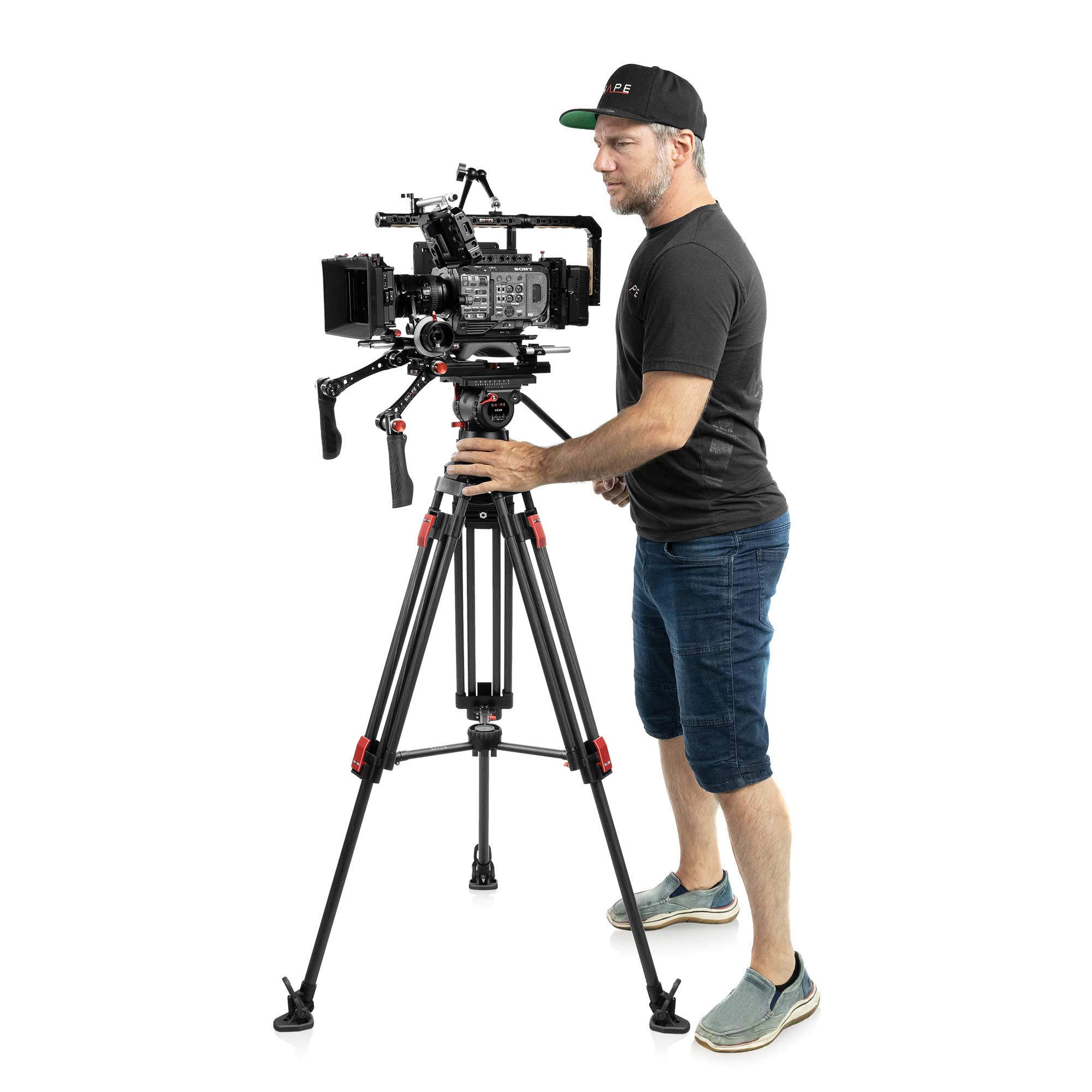 SHAPE Pro Video Tripod 20kg Carbon Fiber Legs & Mid-Level Spreader 100mm Bowl Tripod SHAPE wlb