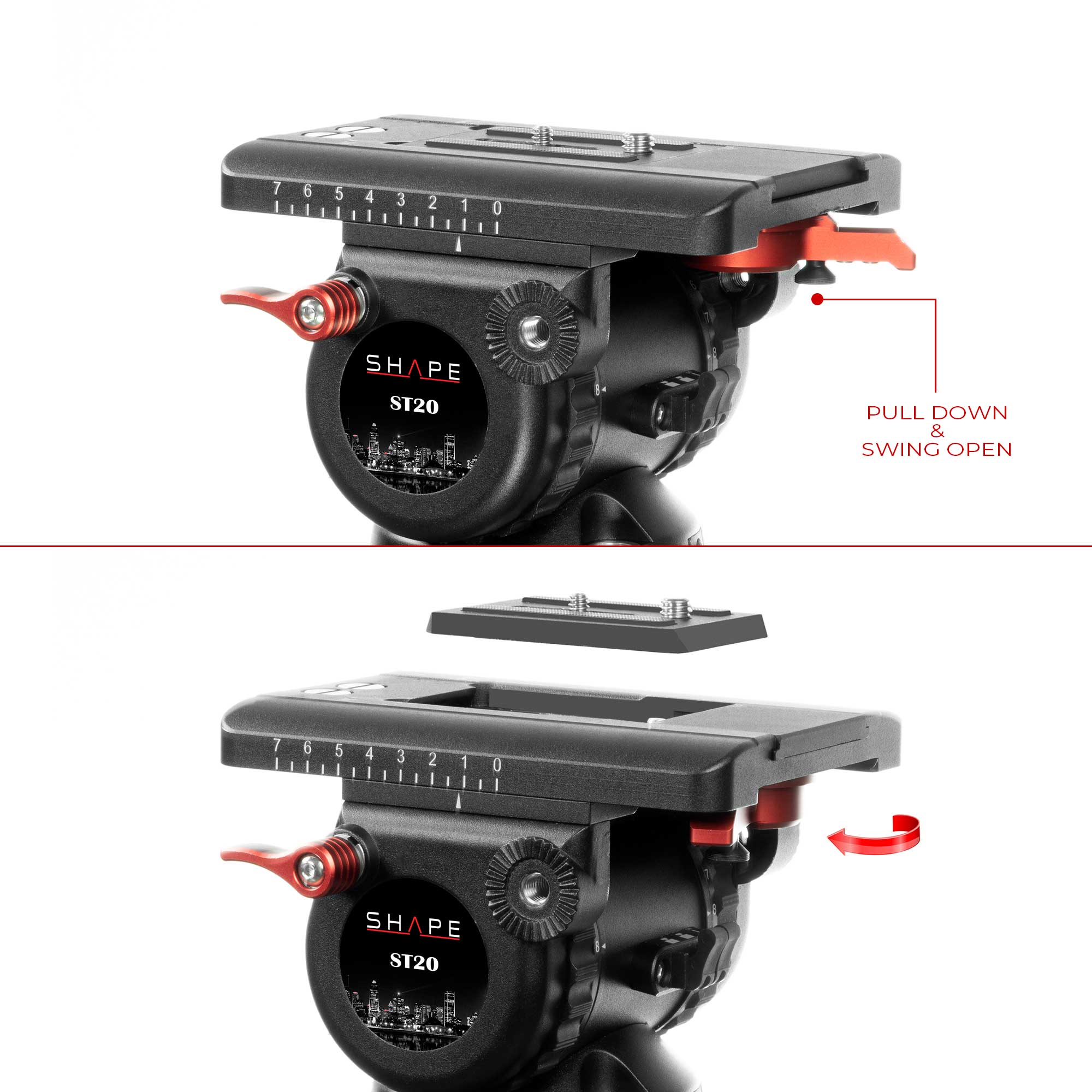 SHAPE Pro Video Tripod 20kg Carbon Fiber Legs & Mid-Level Spreader 100mm Bowl Tripod SHAPE wlb