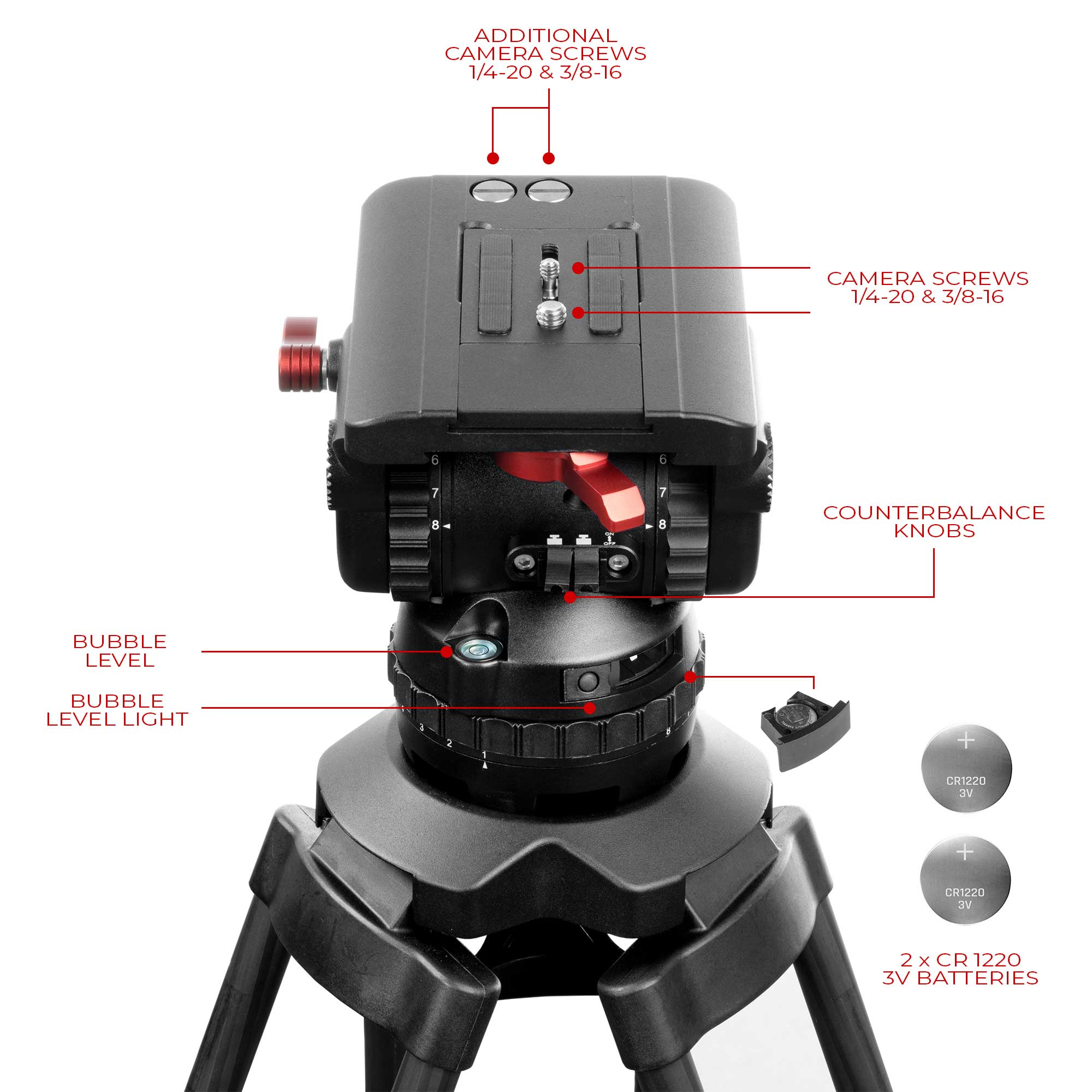 SHAPE Pro Video Tripod 20kg Carbon Fiber Legs & Mid-Level Spreader 100mm Bowl Tripod SHAPE wlb