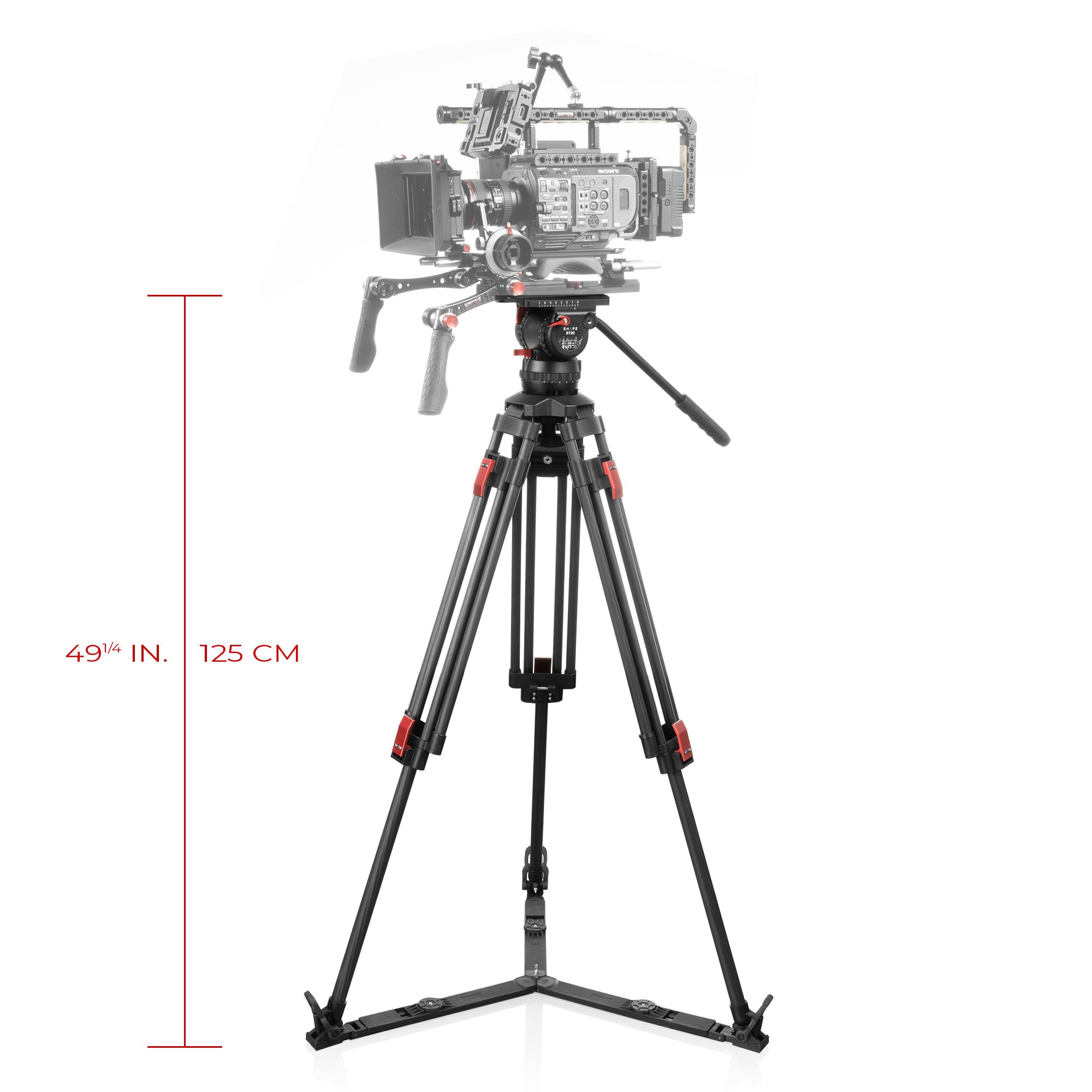 SHAPE PRO VIDEO TRIPOD 20KG FLUID HEAD 100mm BOWL CARBON FIBER LEGS Tripod SHAPE wlb