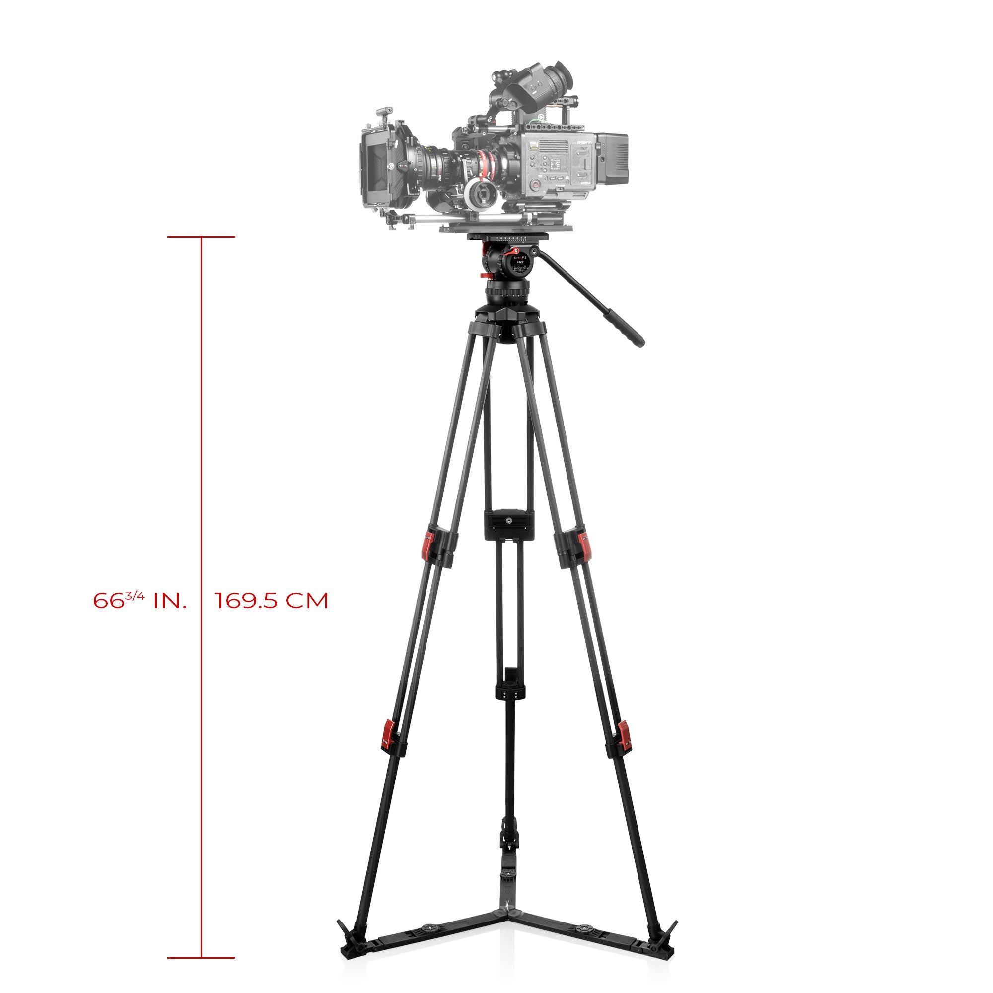 SHAPE PRO VIDEO TRIPOD 20KG FLUID HEAD 100mm BOWL CARBON FIBER LEGS Tripod SHAPE wlb