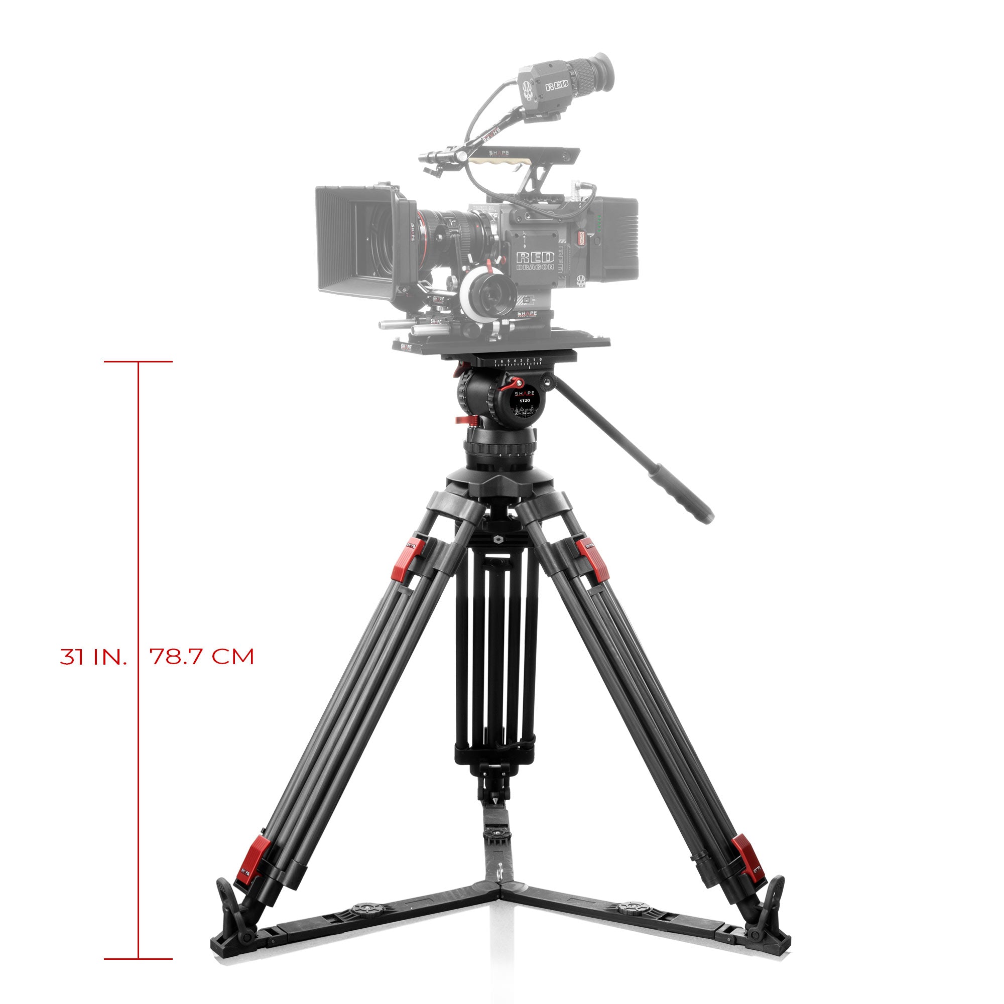 SHAPE PRO VIDEO TRIPOD 20KG FLUID HEAD 100mm BOWL CARBON FIBER LEGS Tripod SHAPE wlb