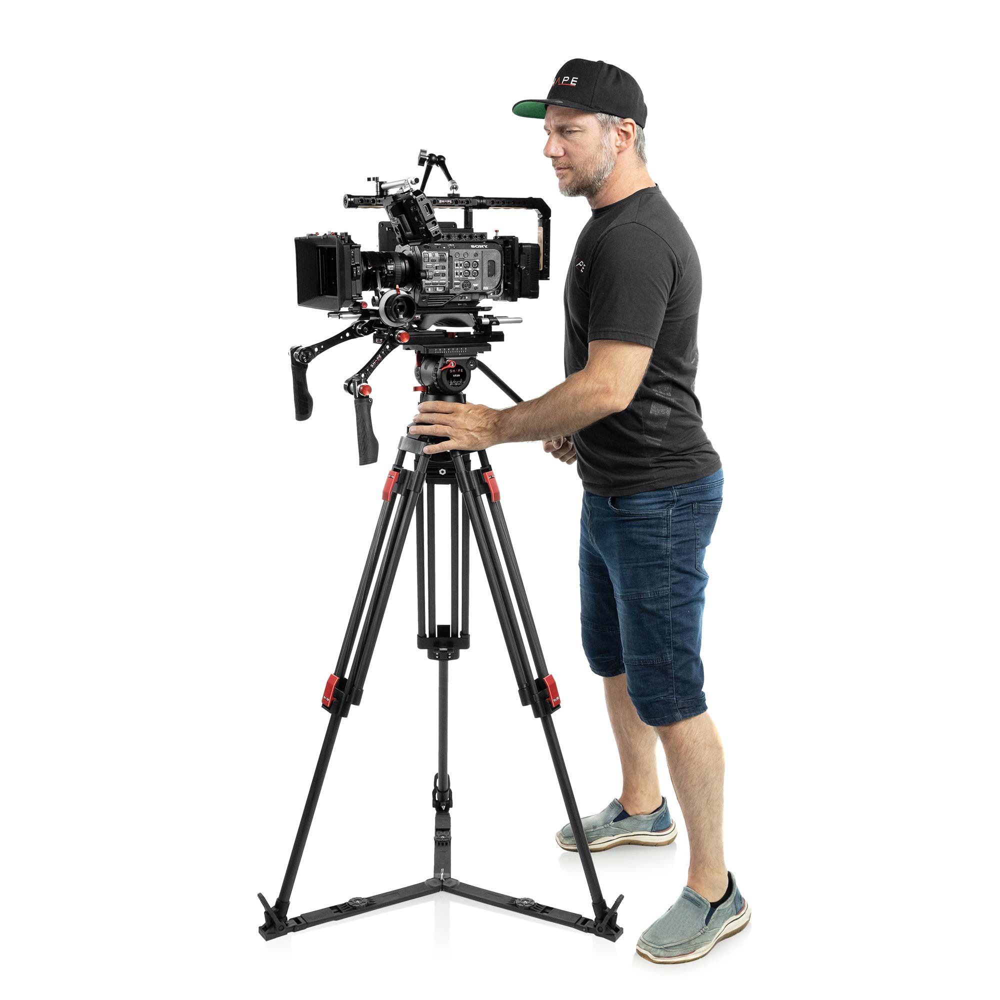 SHAPE PRO VIDEO TRIPOD 20KG FLUID HEAD 100mm BOWL CARBON FIBER LEGS Tripod SHAPE wlb