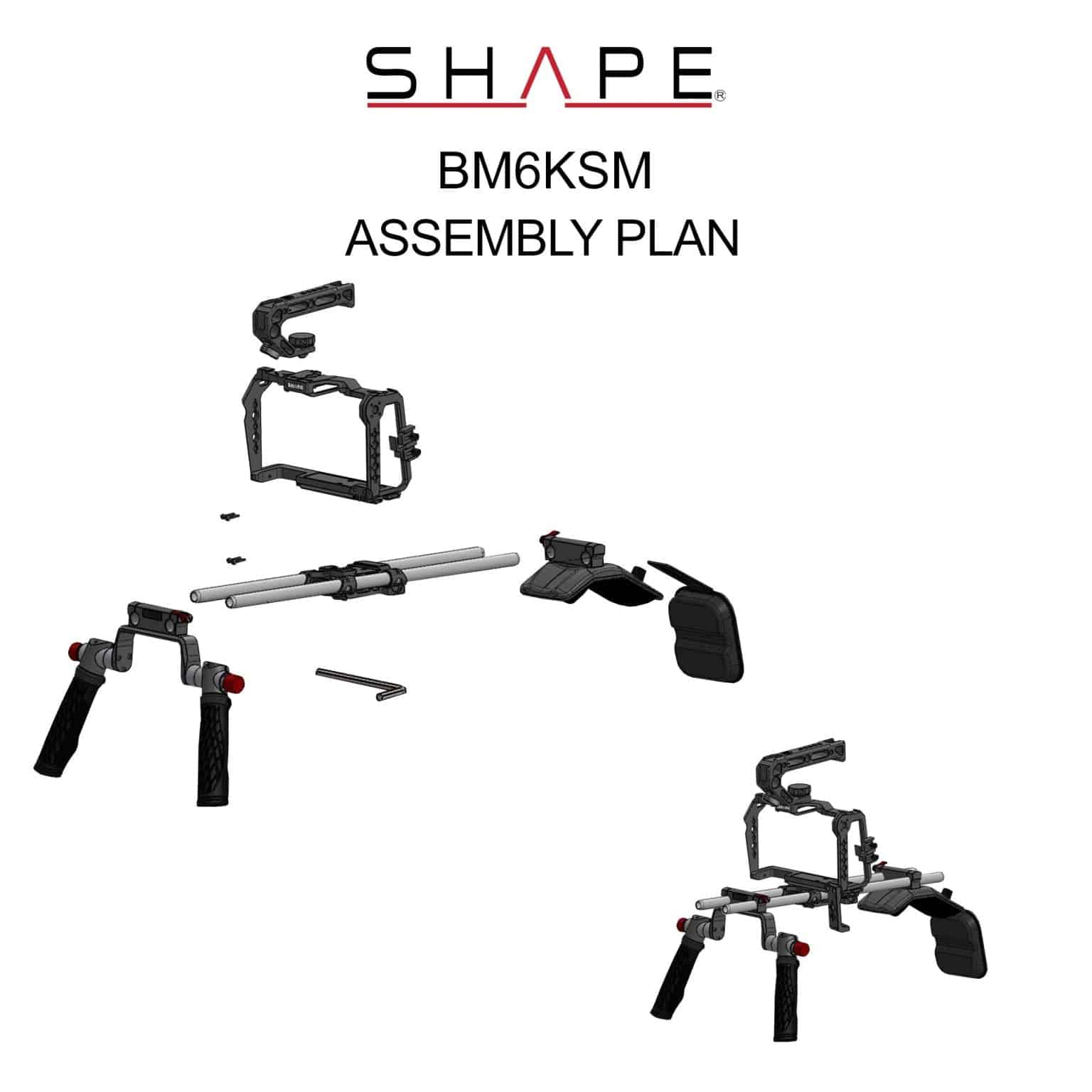 SHAPE Shoulder Mount for Blackmagic Cinema Camera 6K/6K PRO/6K G2 - SHAPE wlb