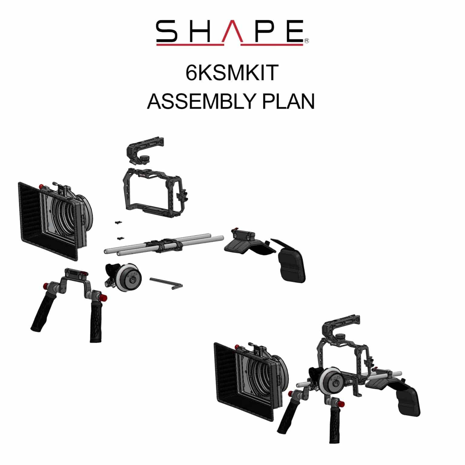 SHAPE Shoulder Mount Kit for Blackmagic Cinema Camera 6K/6K PRO/6K G2 - SHAPE wlb